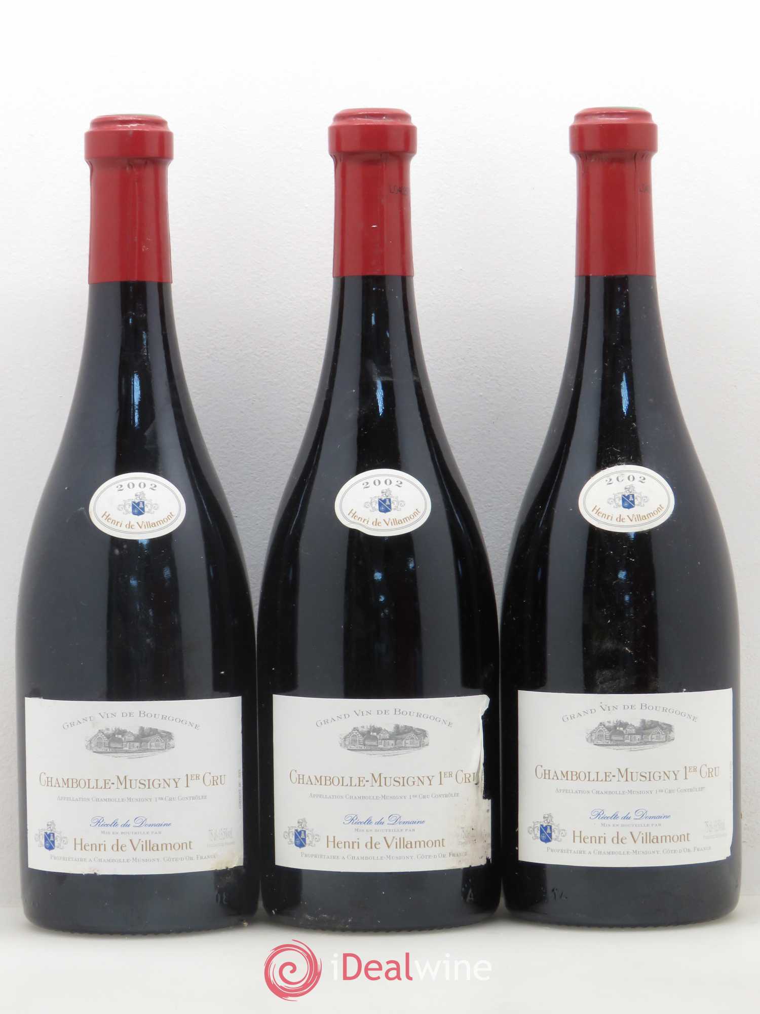 Chambolle-Musigny 1er Cru Henri de Villamont 2002 - Posten von 6 Flaschen - 1