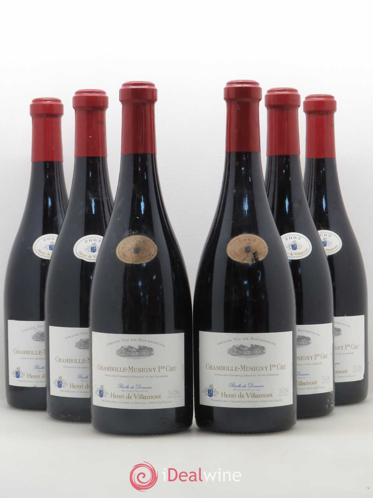 Chambolle-Musigny 1er Cru Henri de Villamont 2002 - Posten von 6 Flaschen - 0