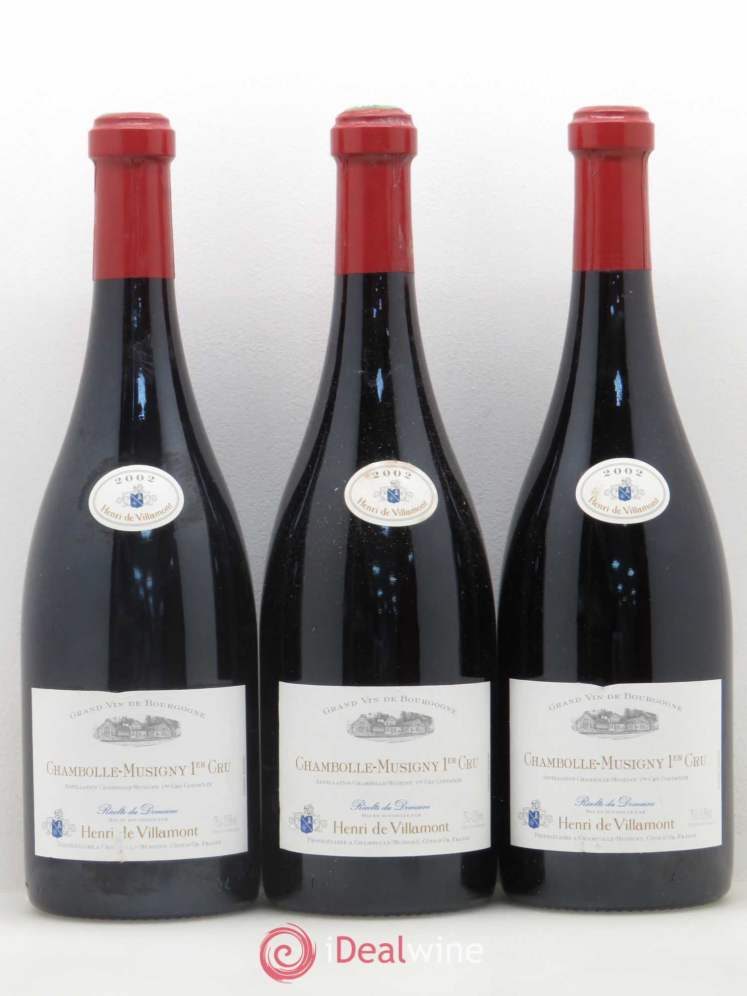 Chambolle-Musigny 1er Cru Henri de Villamont 2002 - Posten von 3 Flaschen - 0