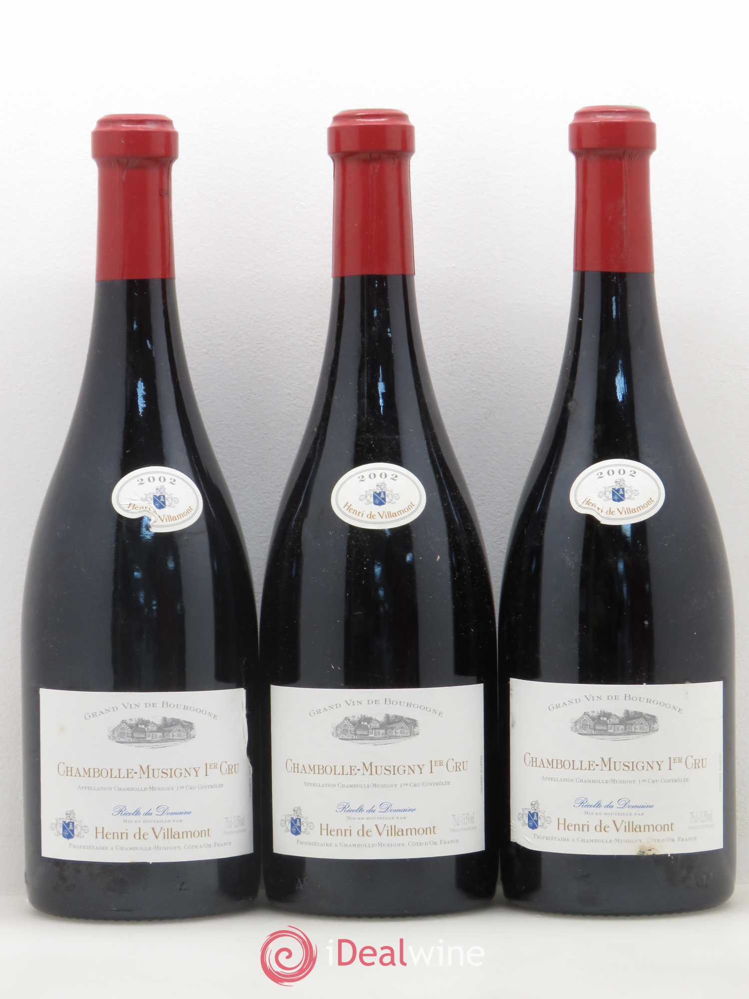 Chambolle-Musigny 1er Cru Henri de Villamont 2002 - Posten von 3 Flaschen - 0