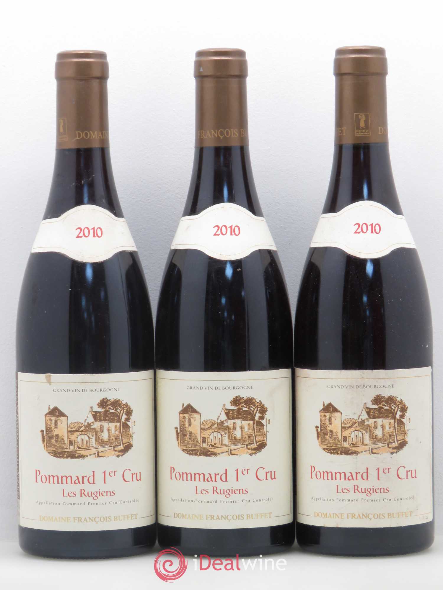 Pommard 1er Cru Les Rugiens François Buffet 2010 - Lot de 3 bouteilles - 0