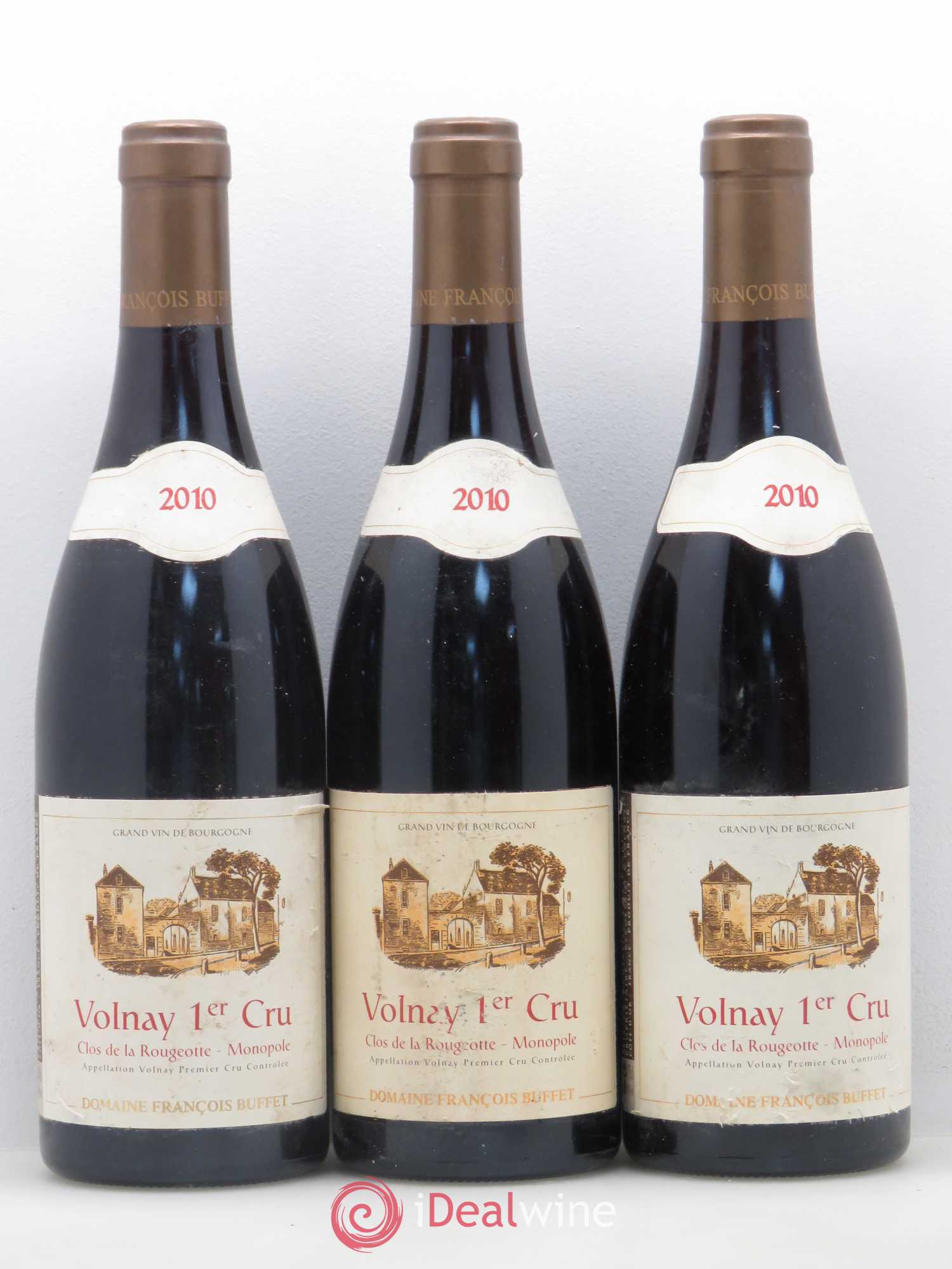 Volnay 1er Cru Clos de La Rougeotte François Buffet 2010 - Lot de 6 bouteilles - 1