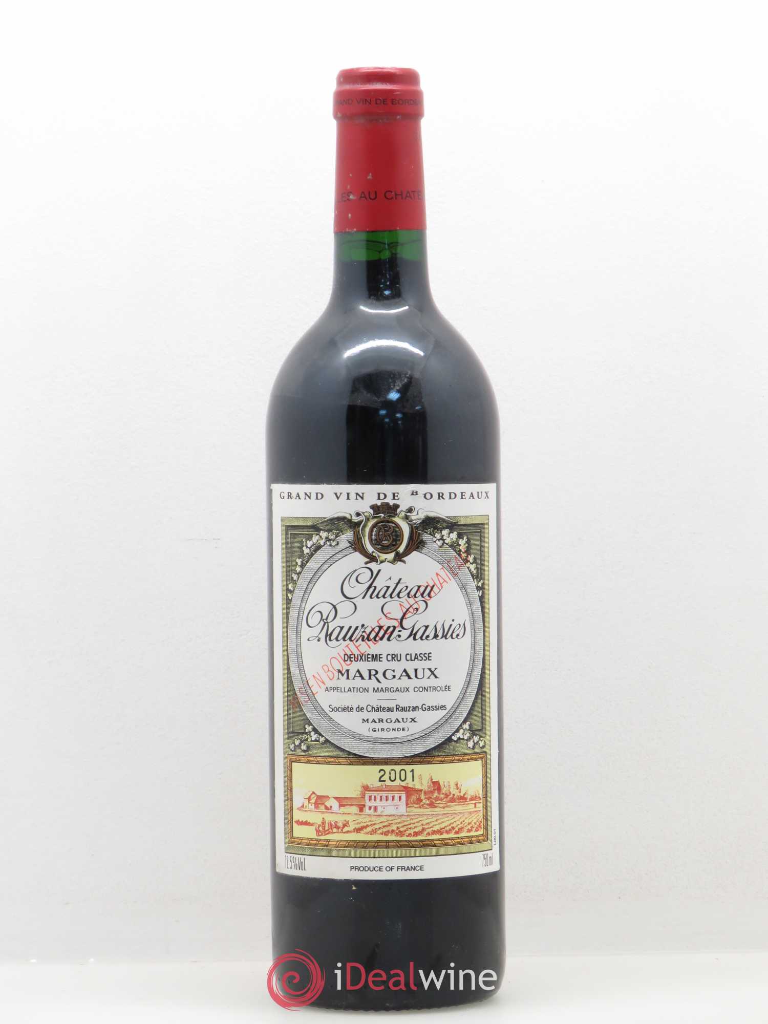 Château Rauzan-Gassies 2ème Grand Cru Classé 2001 - Lot de 1 bouteille - 0
