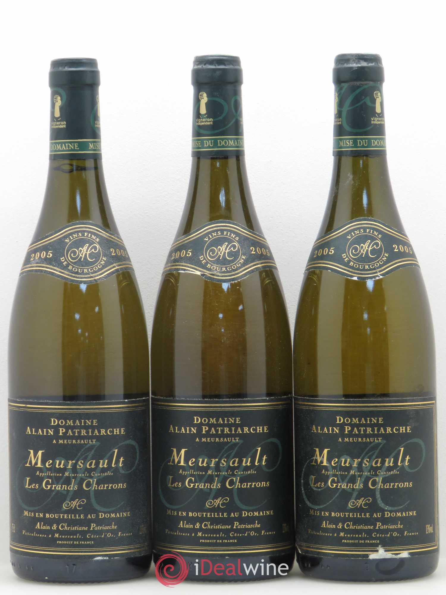 Meursault Les Grands Charrons Alain Patriarche 2005 - Posten von 3 Flaschen - 0