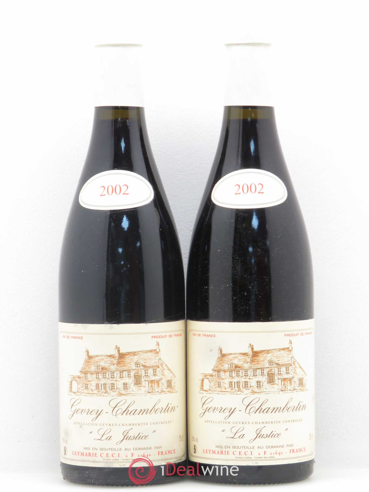 Gevrey-Chambertin La Justice Leymarie 2002 - Posten von 2 Flaschen - 0