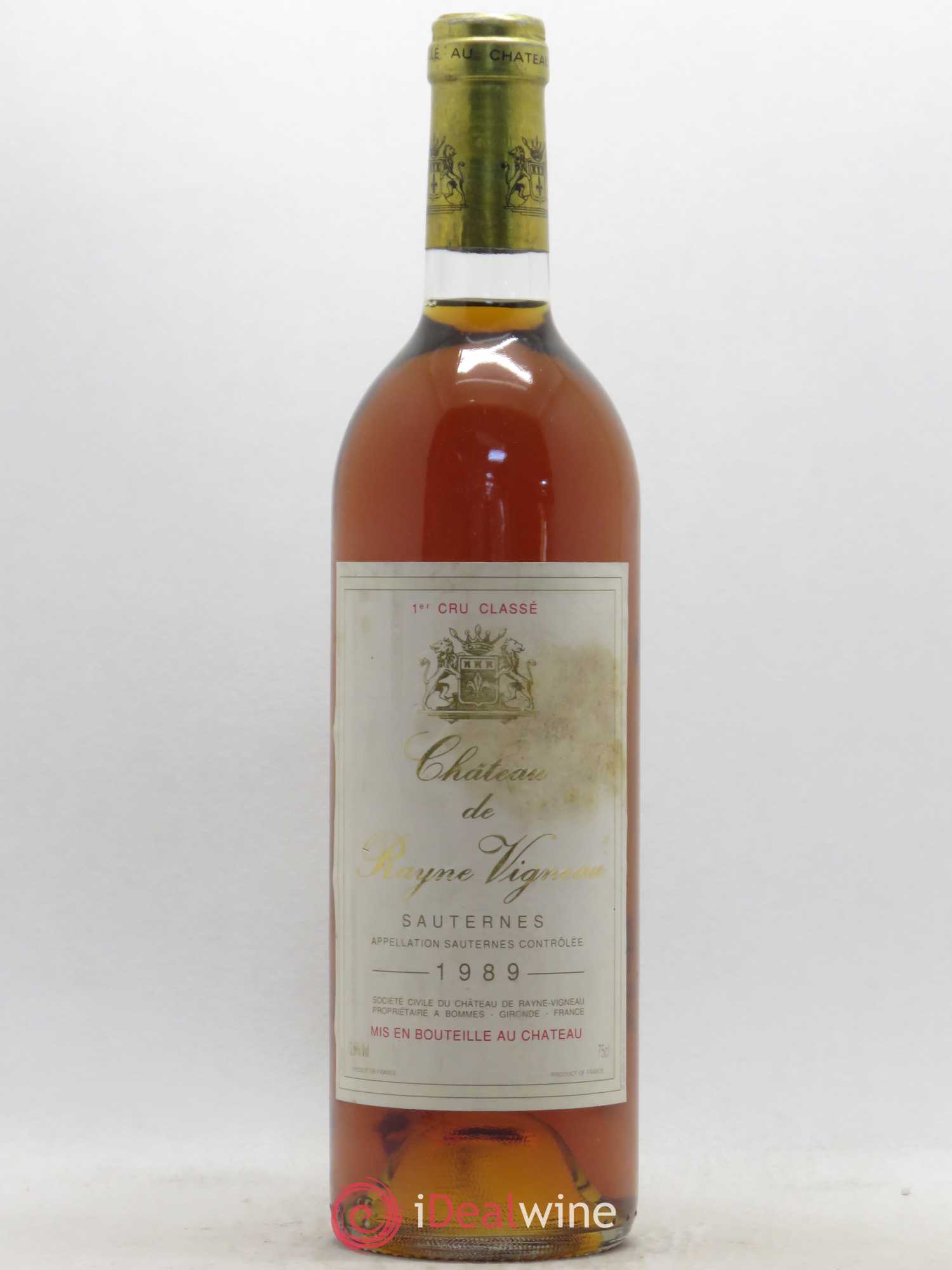 Château de Rayne Vigneau 1er Grand Cru Classé 1989 - Lotto di 1 bottiglia - 0
