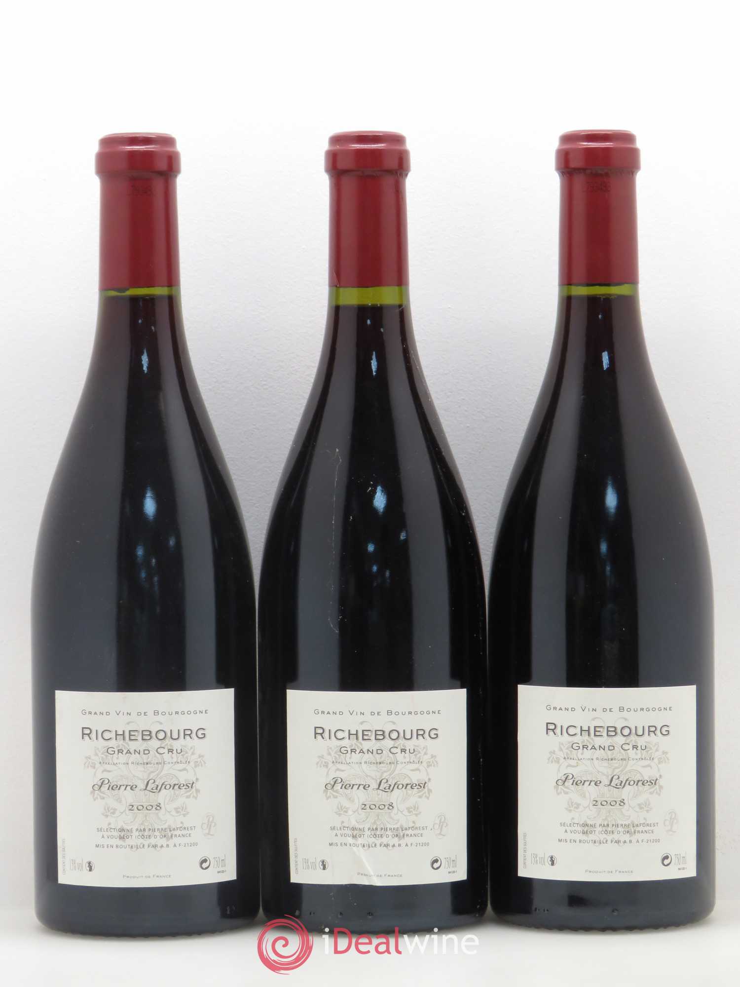 Richebourg Grand Cru Pierre Laforest 2008 - Lot de 3 bouteilles - 1