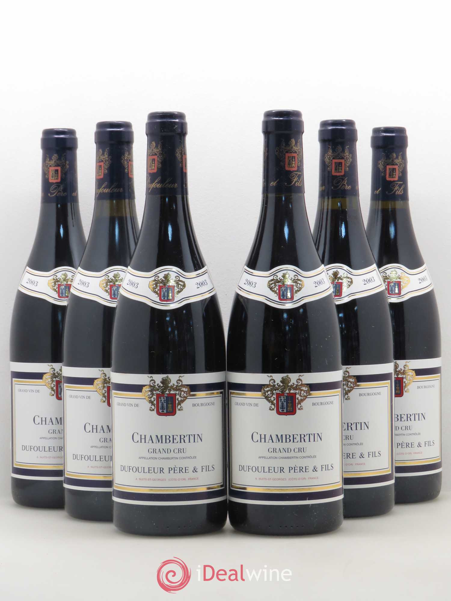 Chambertin Grand Cru Dufouleur Pere et Fils 2003 - Posten von 6 Flaschen - 0