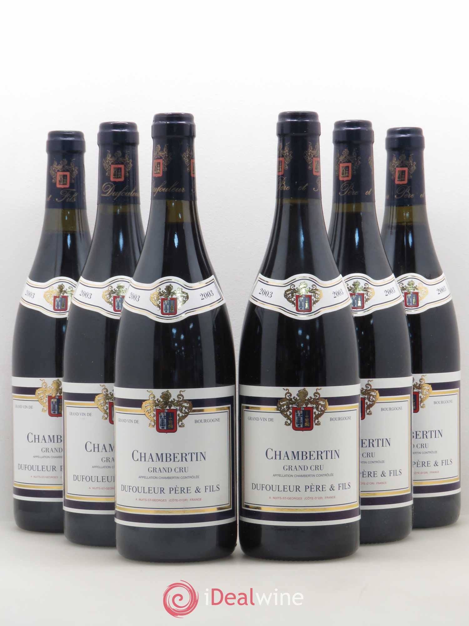 Chambertin Grand Cru Dufouleur Pere et Fils 2003 - Posten von 6 Flaschen - 0