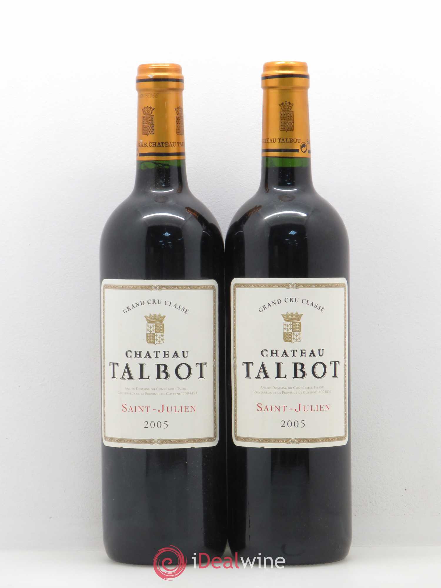 Château Talbot 4ème Grand Cru Classé 2005 - Lot de 2 bouteilles - 0