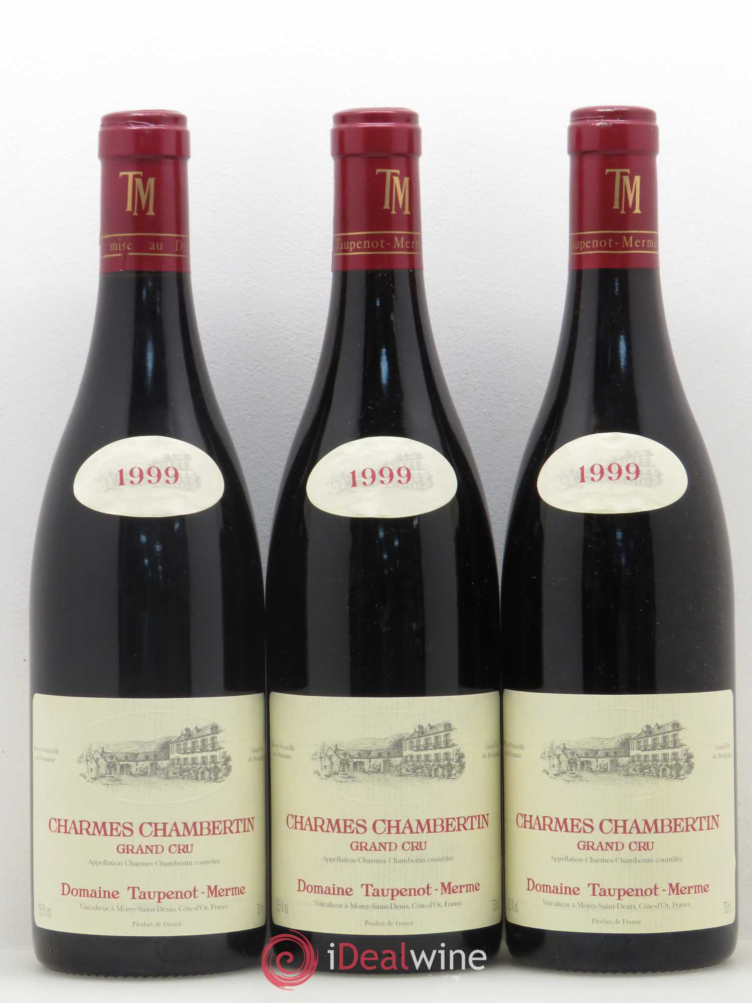 Charmes-Chambertin Grand Cru Domaine Taupenot-Merme 1999 - Lot de 3 bouteilles - 0