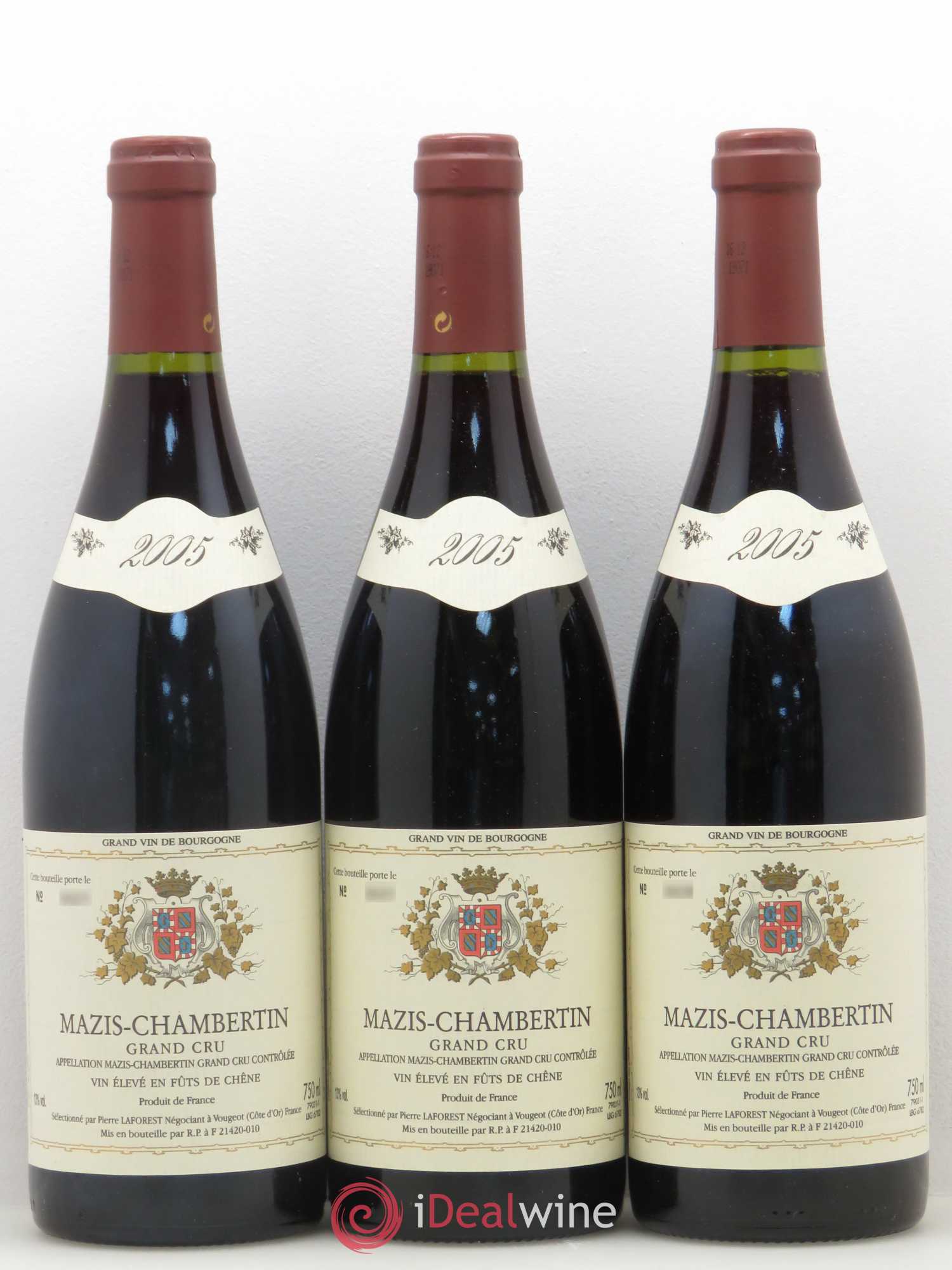 Mazis-Chambertin Grand Cru Pierre Laforest 2005 - Lot de 6 bouteilles - 1