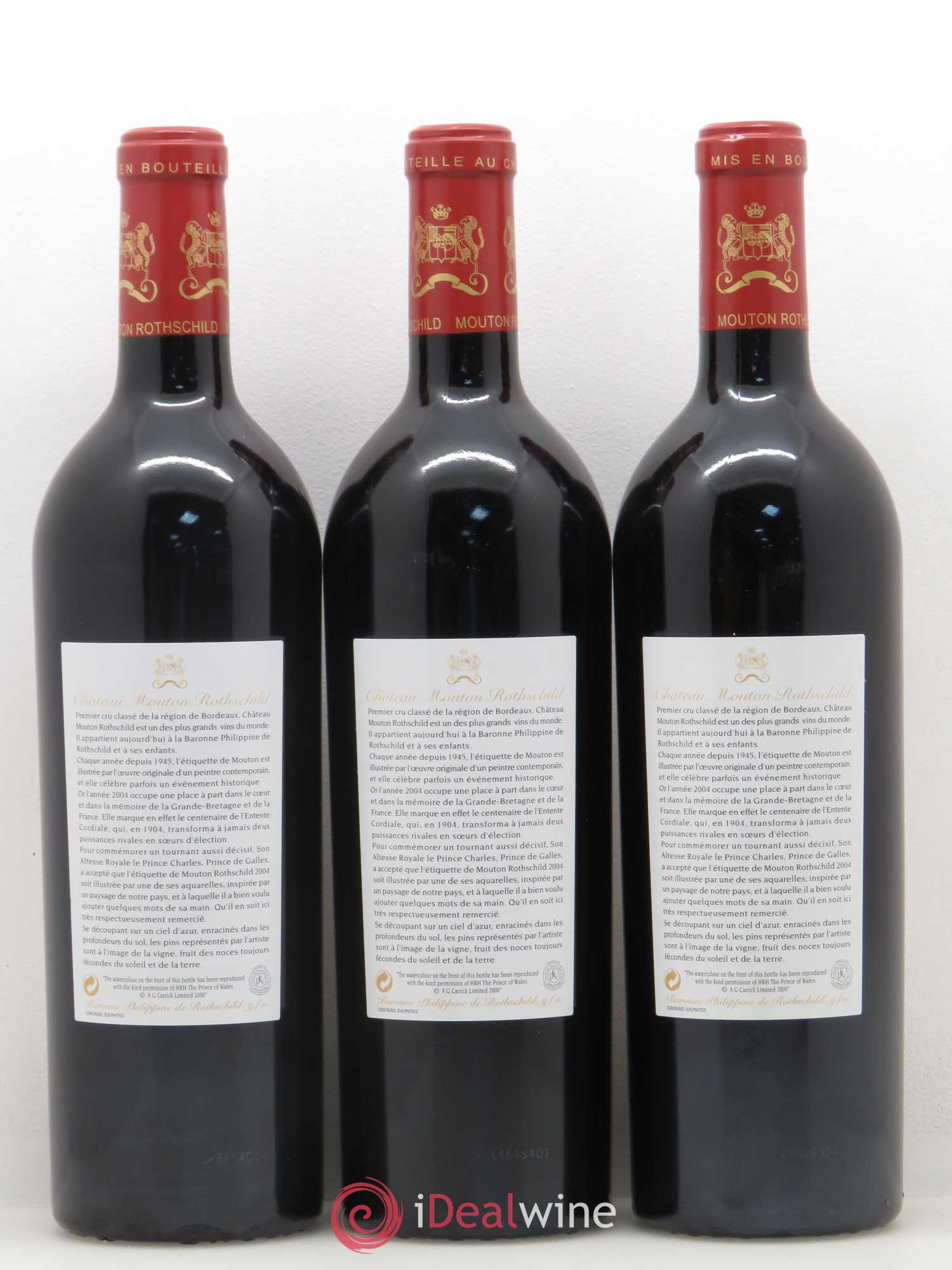 Château Mouton Rothschild 1er Grand Cru Classé 2004 - Lot de 3 bouteilles - 1