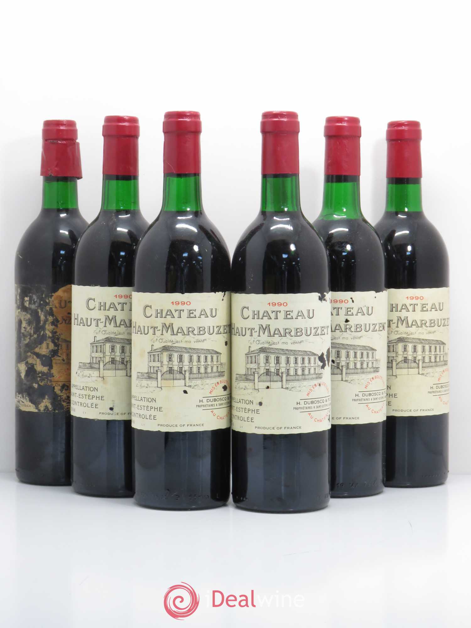 Château Haut Marbuzet 1990 - Lot de 6 bouteilles - 0