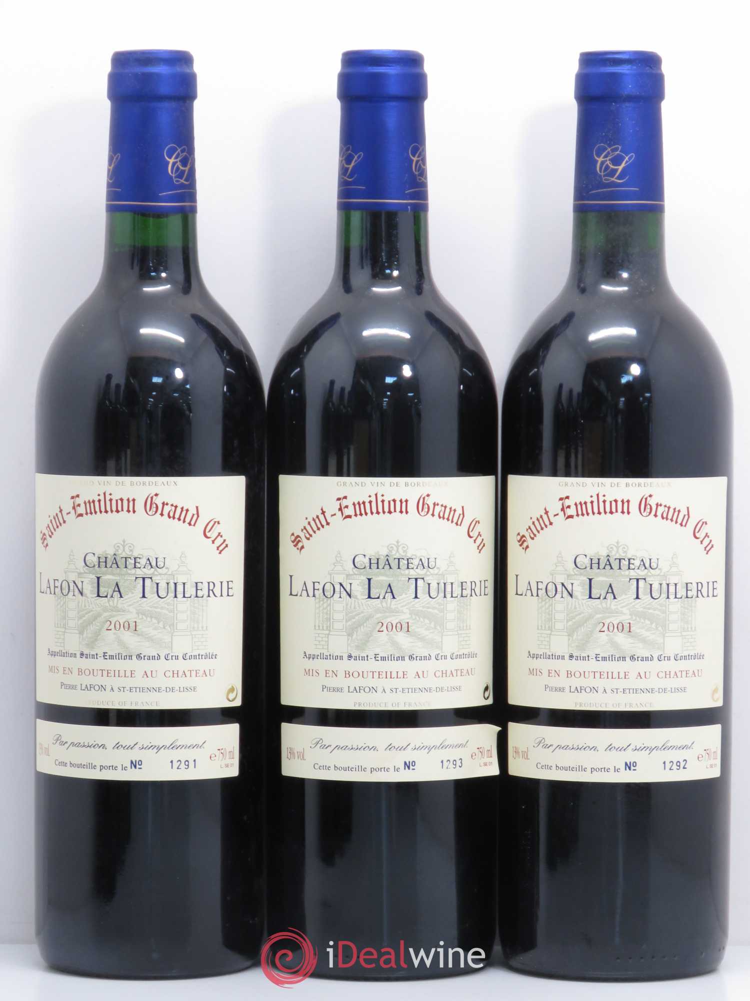Saint-Émilion Grand Cru Chateau Lafon La Tuilerie 2001 - Posten von 6 Flaschen - 1