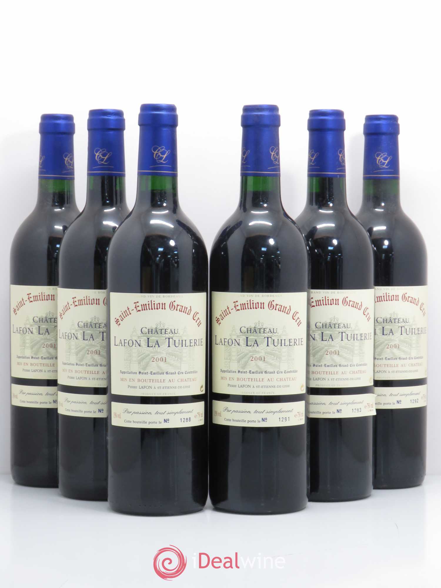 Saint-Émilion Grand Cru Chateau Lafon La Tuilerie 2001 - Posten von 6 Flaschen - 0