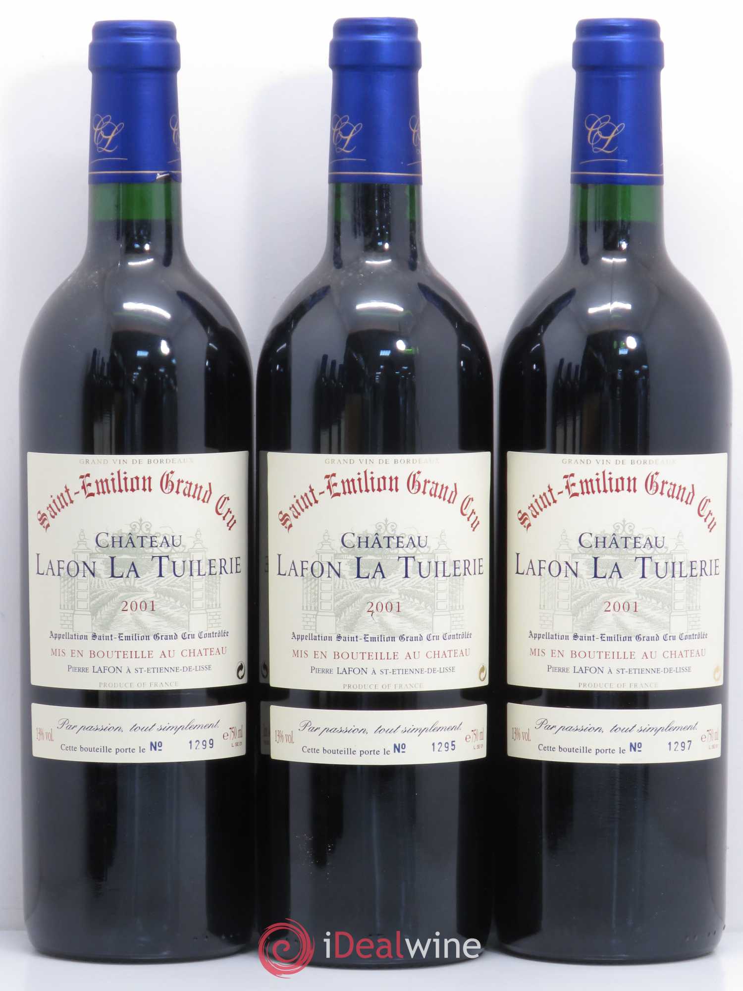 Saint-Émilion Grand Cru Chateau Lafon La Tuilerie 2001 - Lot of 6 bottles - 1