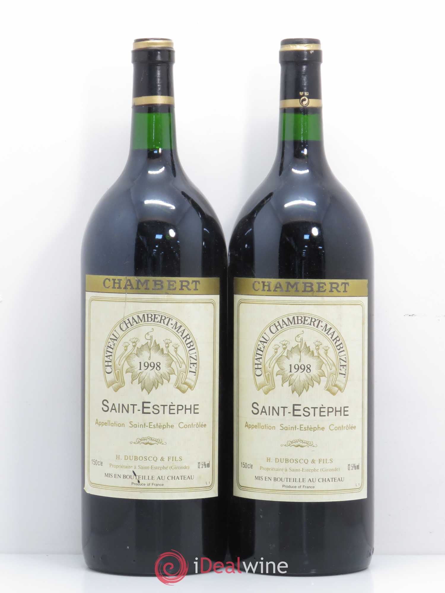 Château Chambert-Marbuzet Cru Bourgeois 1998 - Lot de 2 magnums - 0