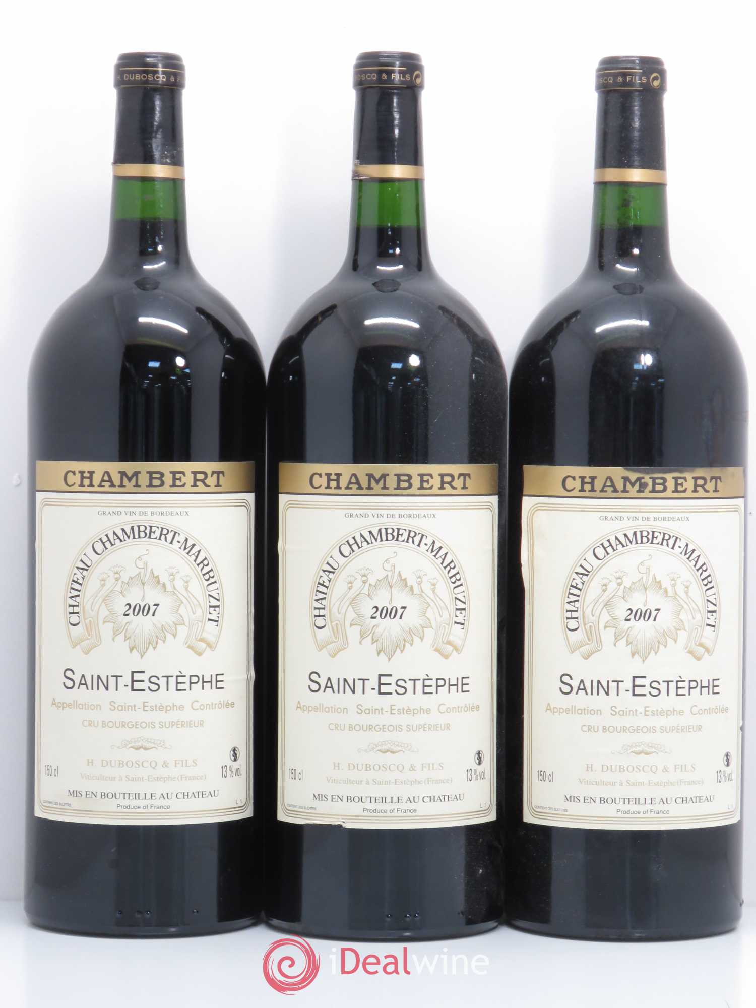 Château Chambert-Marbuzet Cru Bourgeois 2007 - Lot de 3 magnums - 0