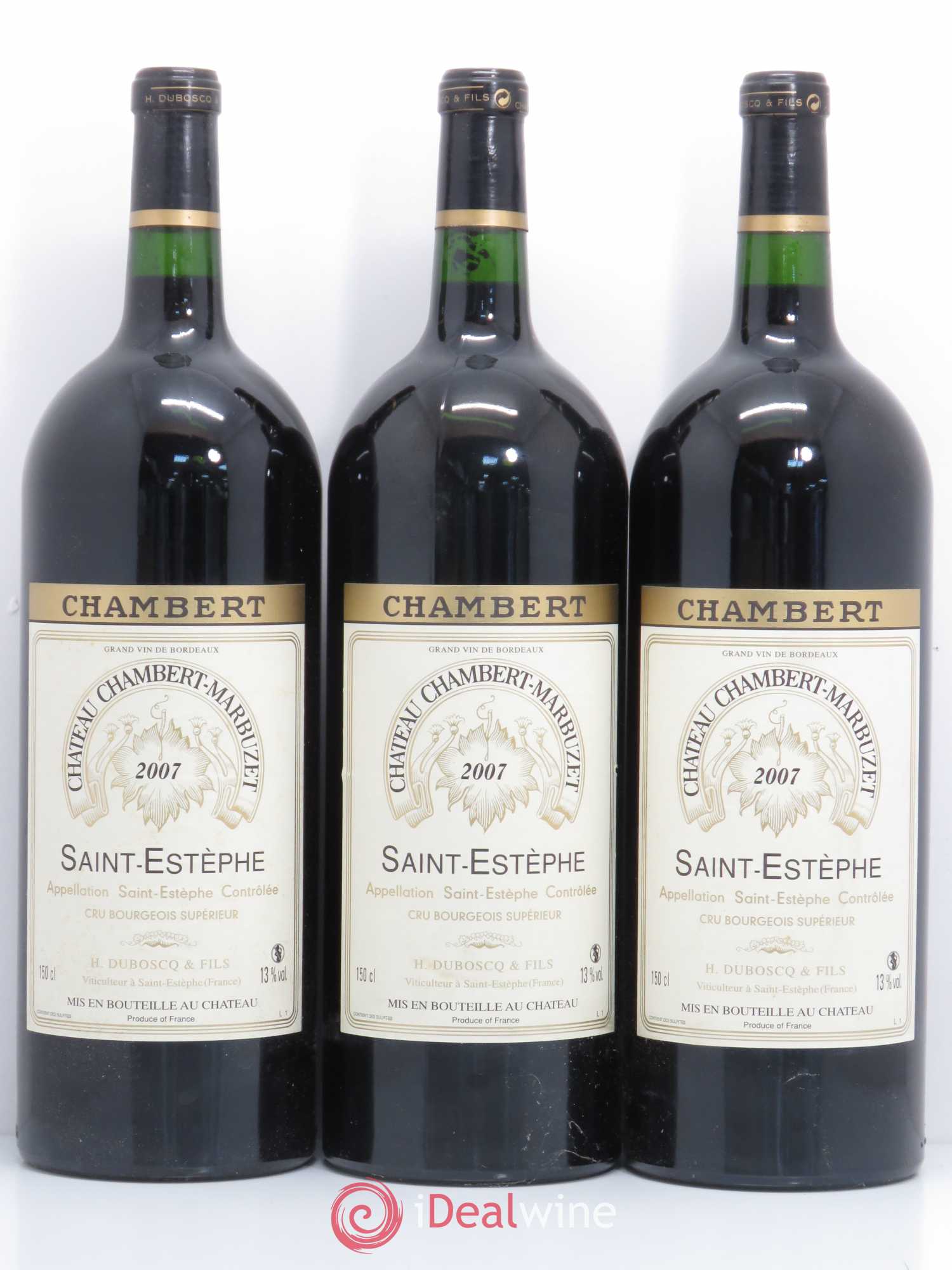 Château Chambert-Marbuzet Cru Bourgeois 2007 - Lot de 3 magnums - 0