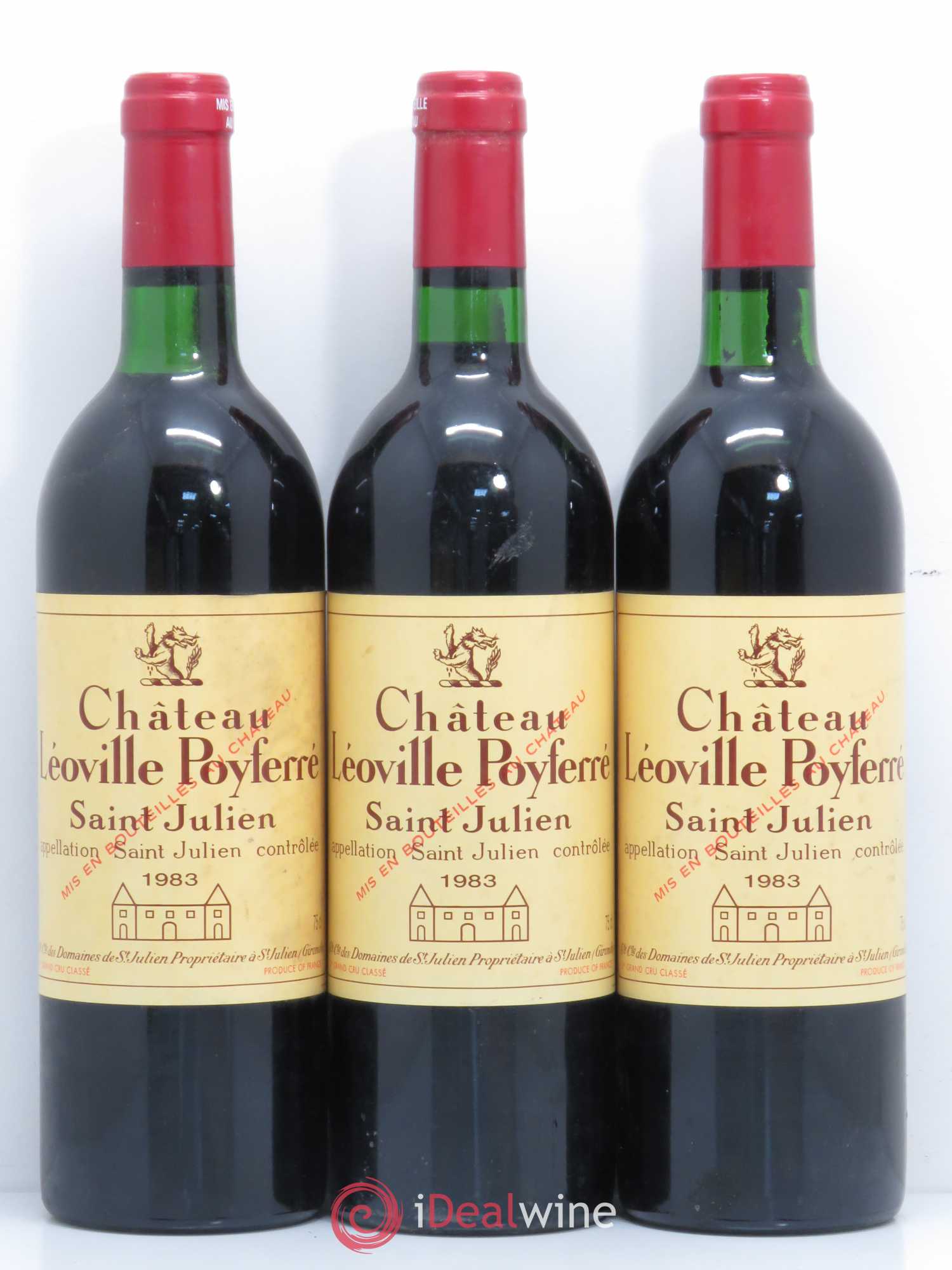 Château Léoville Poyferré 2ème Grand Cru Classé 1983 - Lot of 3 bottles - 0