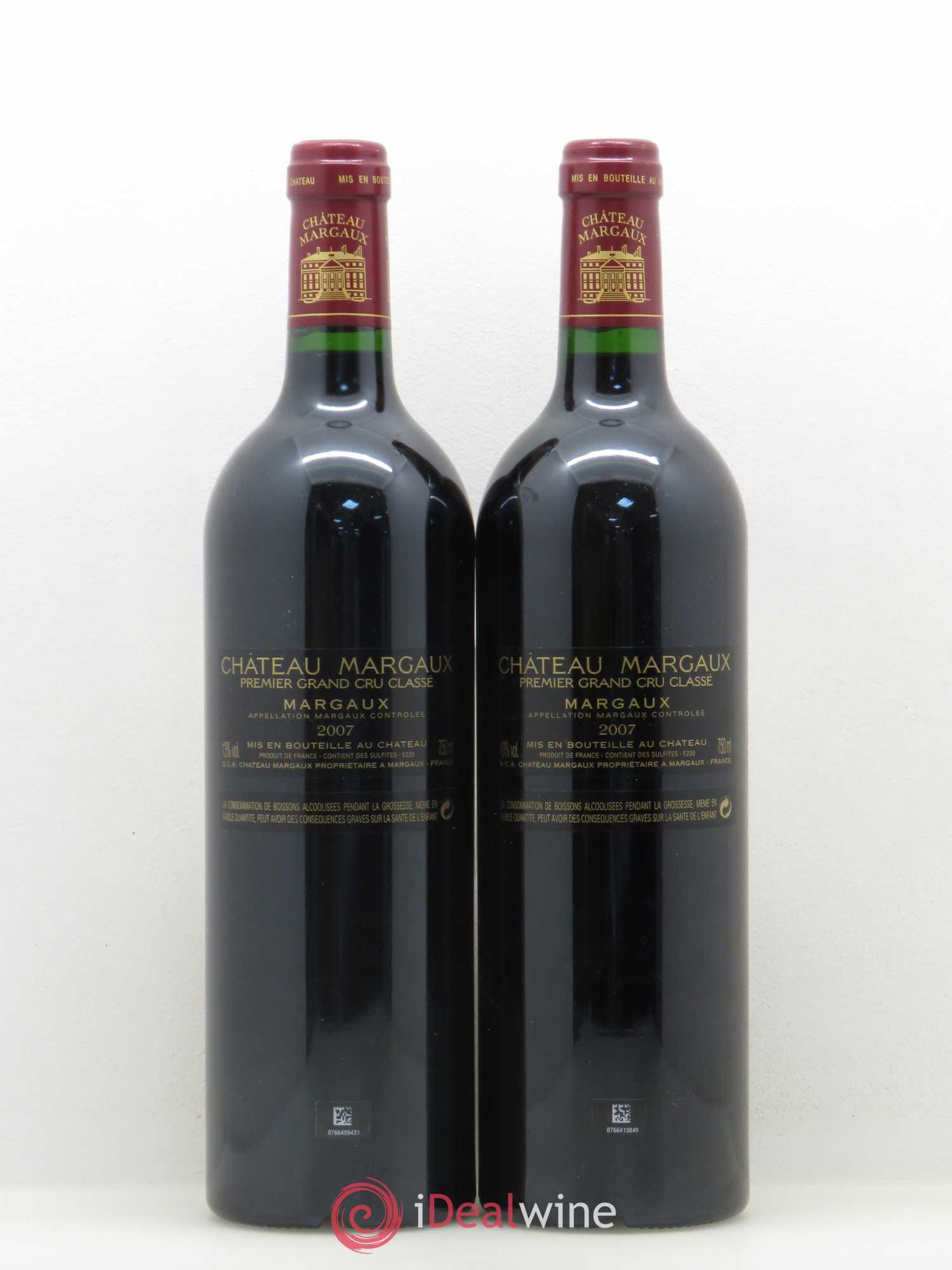 Château Margaux 1er Grand Cru Classé 2007 - Lot de 2 bouteilles - 1