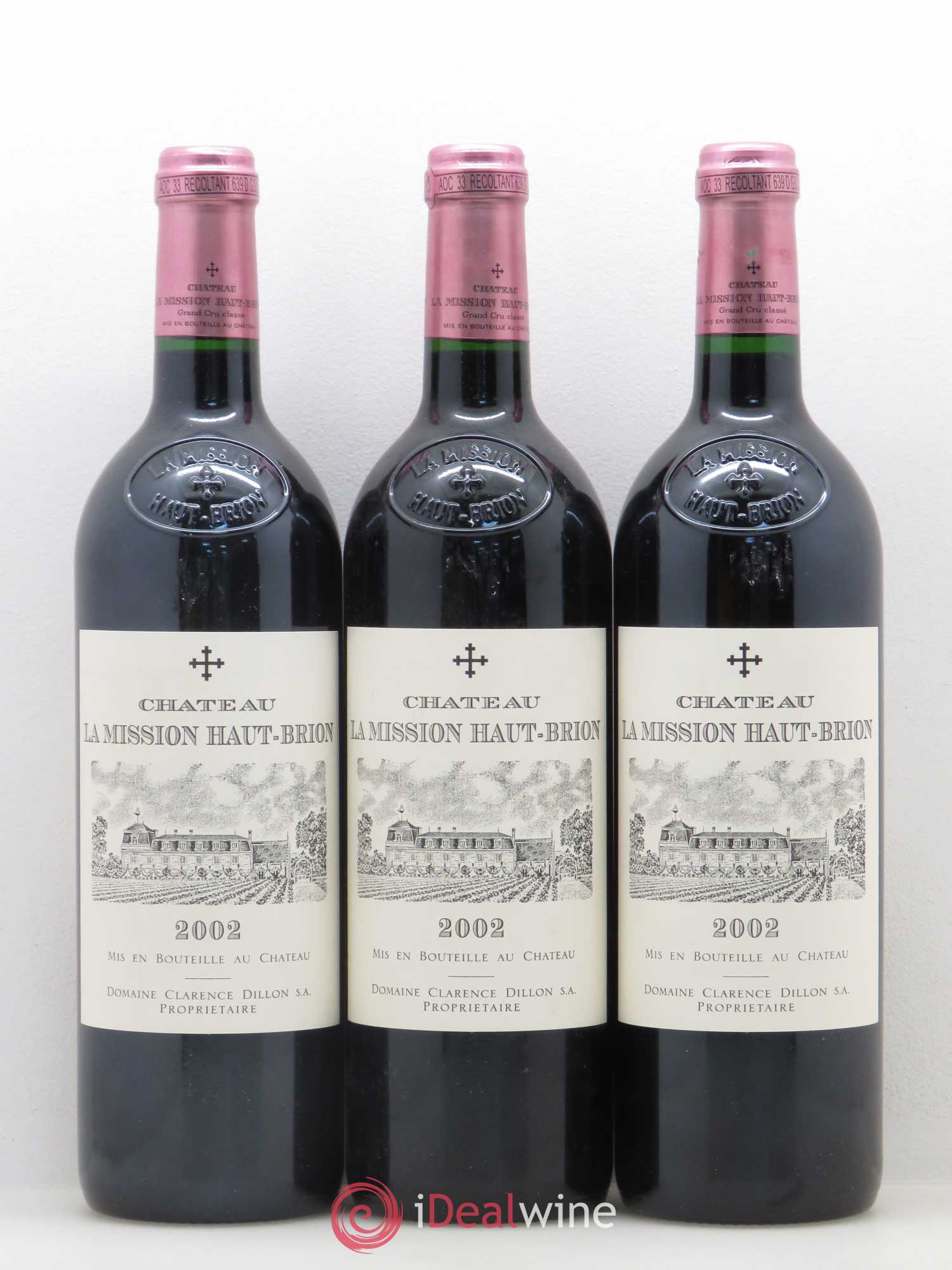 Château la Mission Haut-Brion Cru Classé de Graves 2002 - Lot de 3 bouteilles - 0