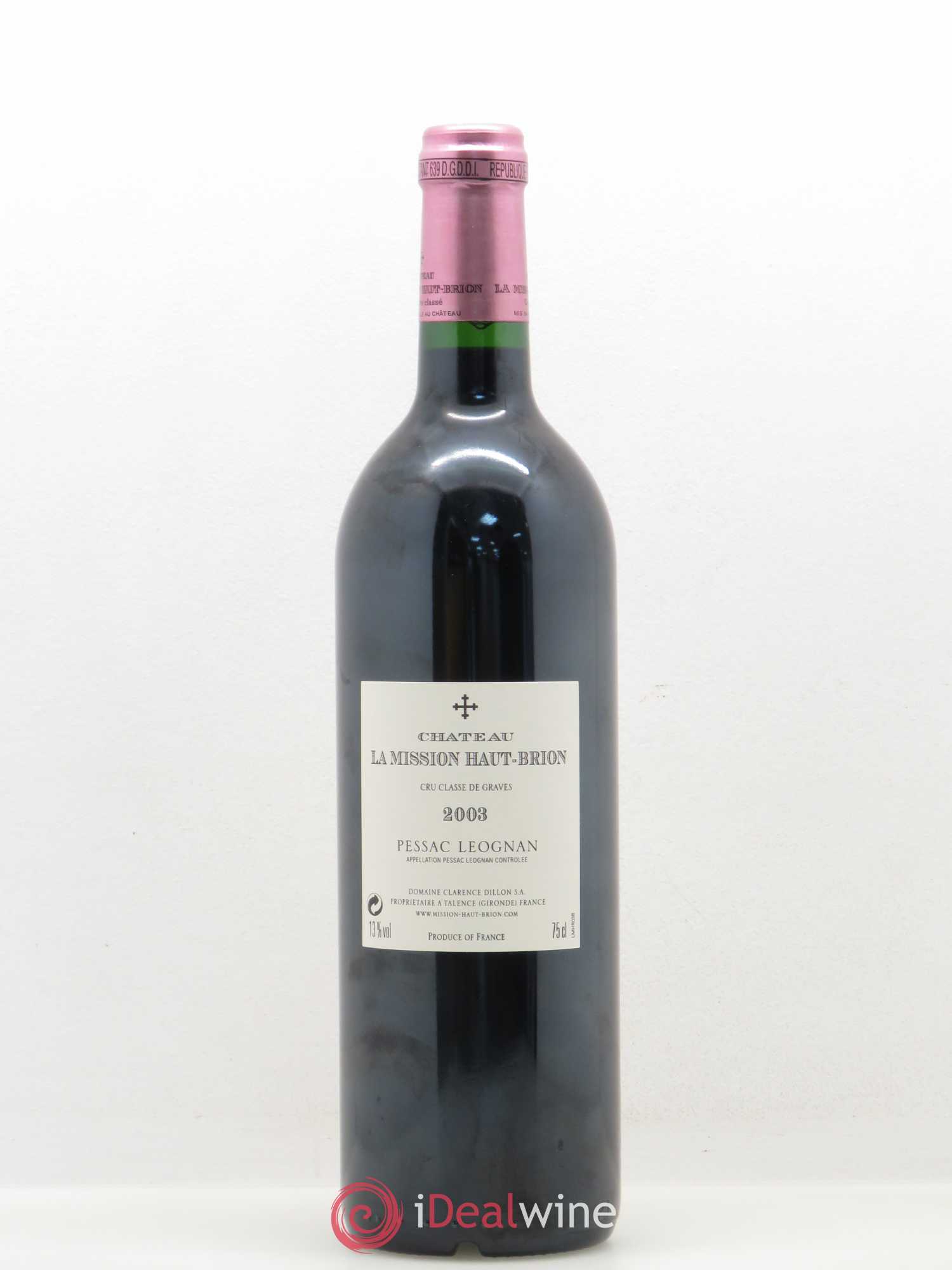 Château la Mission Haut-Brion Cru Classé de Graves 2003 - Lotto di 1 bottiglia - 1