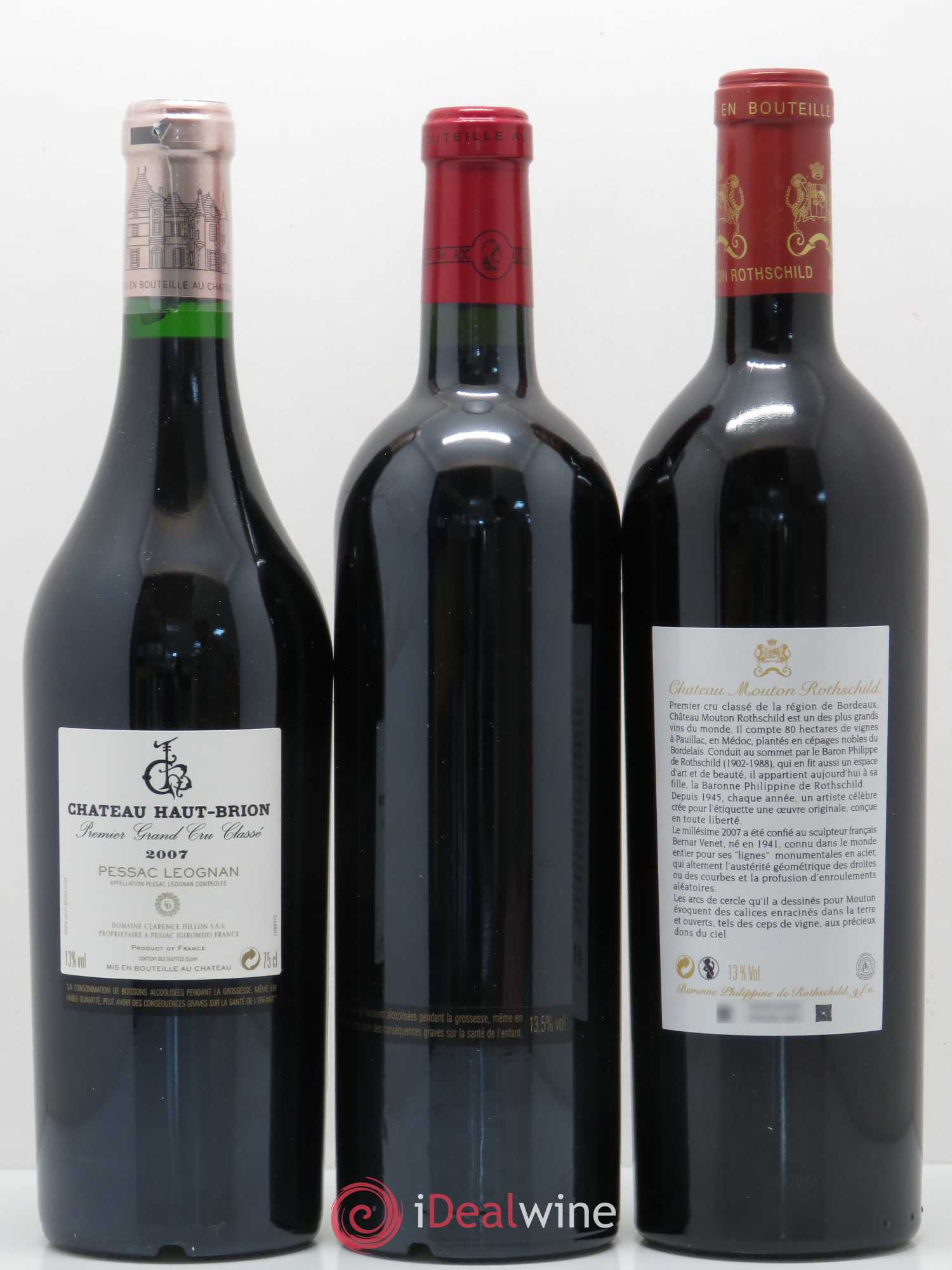 Bordeaux Caisse Bordeaux Primeurs (Petrus - Latour - Lafite Rothschild - Mouton Rothschild - Haut Brion - Margaux) 2007 - Posten von 6 Flaschen - 2
