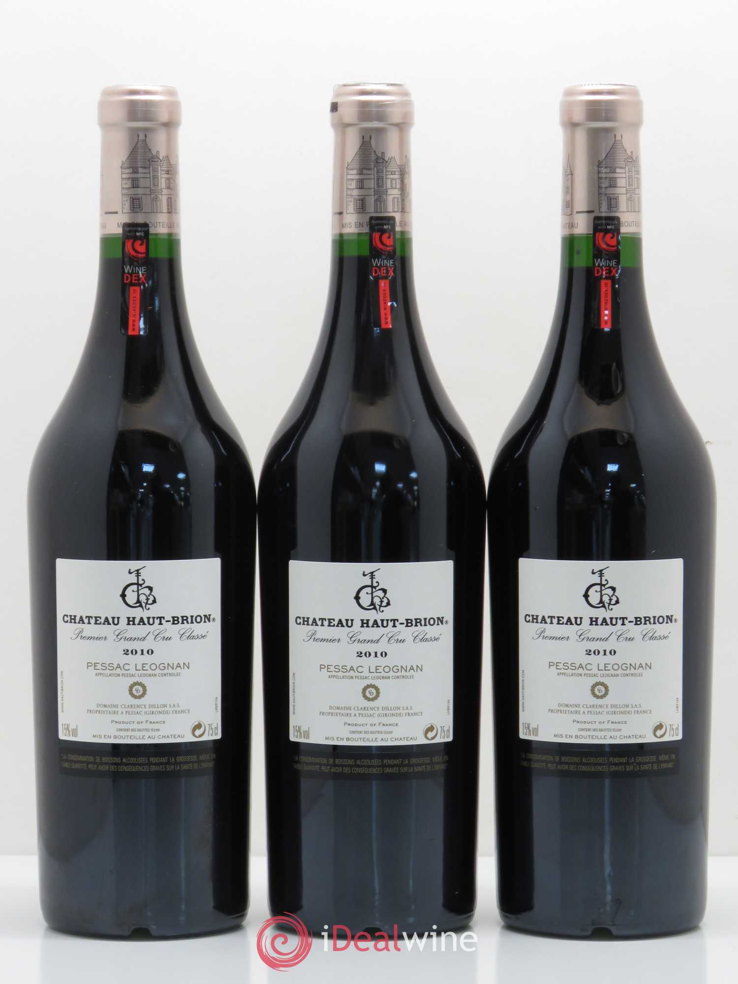 Château Haut Brion 1er Grand Cru Classé 2010 - Lot de 3 bouteilles - 1