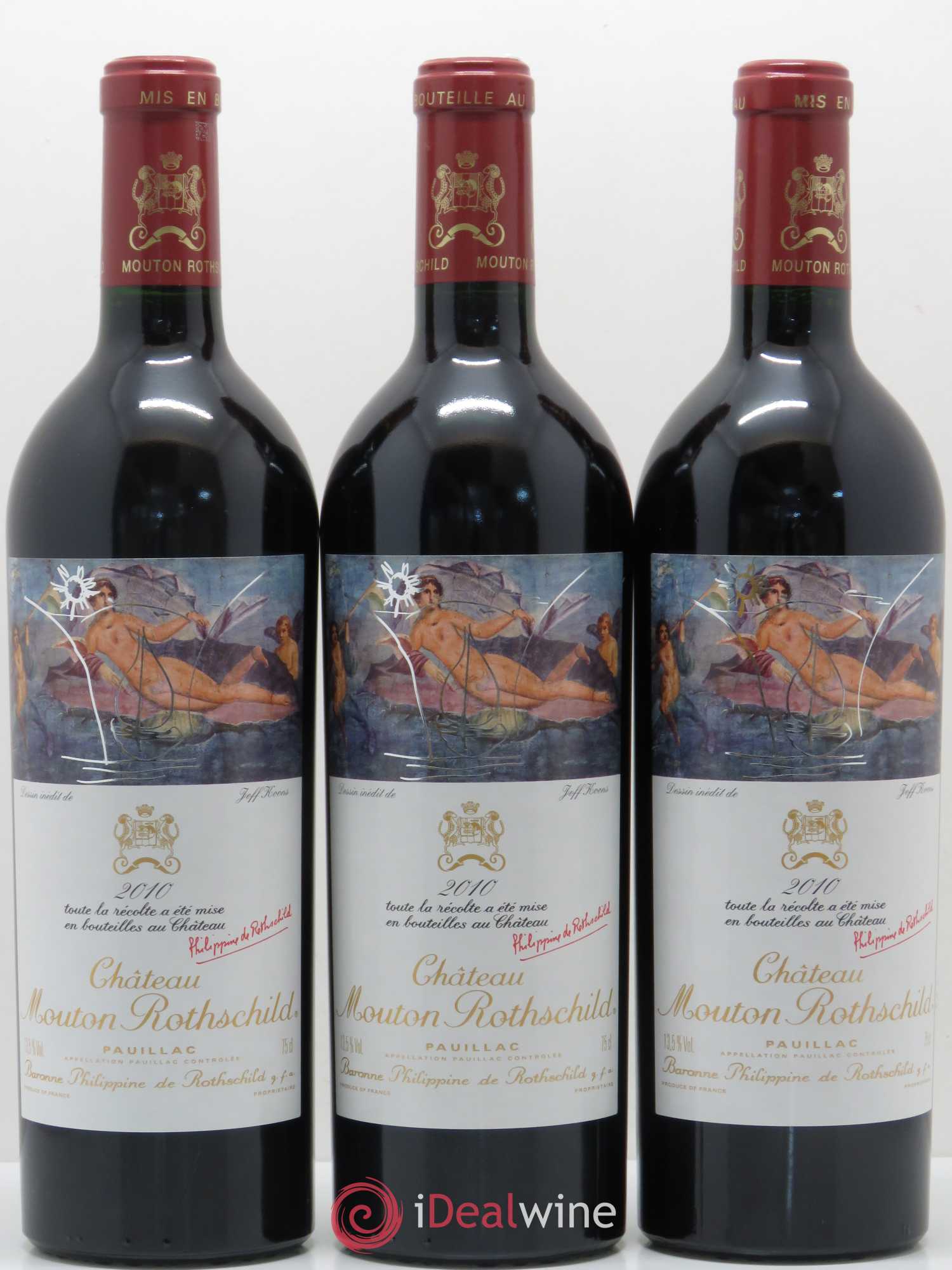 Château Mouton Rothschild 1er Grand Cru Classé 2010 - Lot de 3 bouteilles - 0