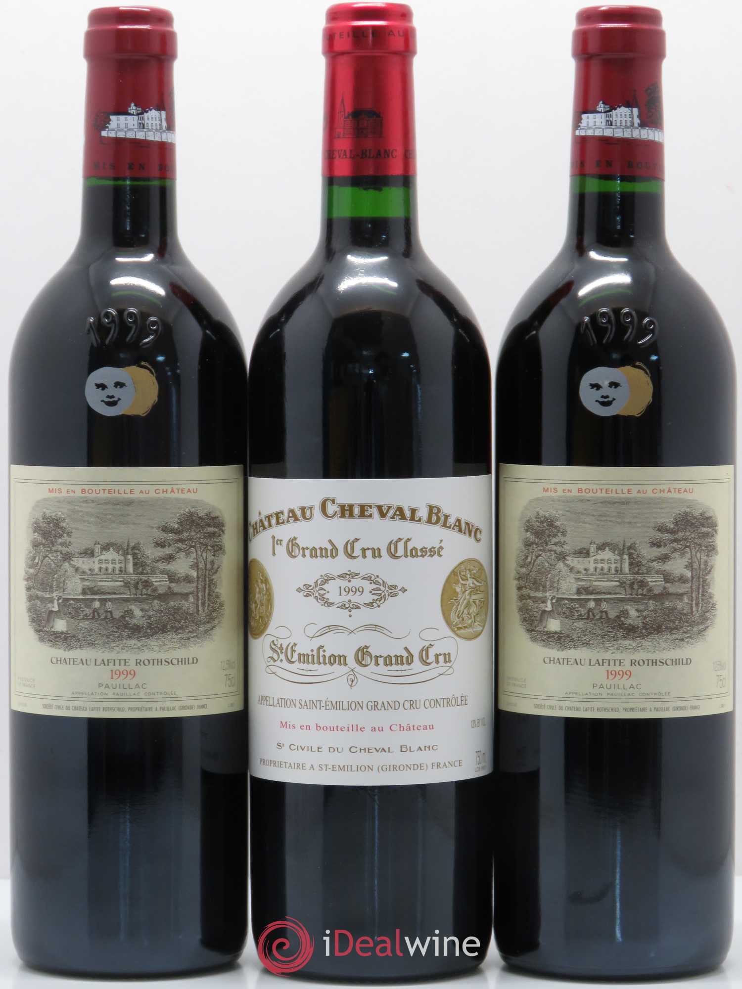 Caisse Duclot (2 Cheval Blanc - 1 Yquem - 2 Lafite Rothschild - 1 Petrus) 1999 - Posten von 6 Flaschen - 1
