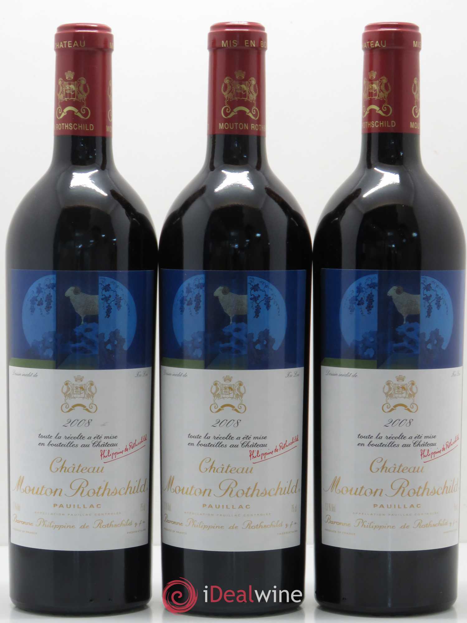 Château Mouton Rothschild 1er Grand Cru Classé 2008 - Lot de 6 bouteilles - 1