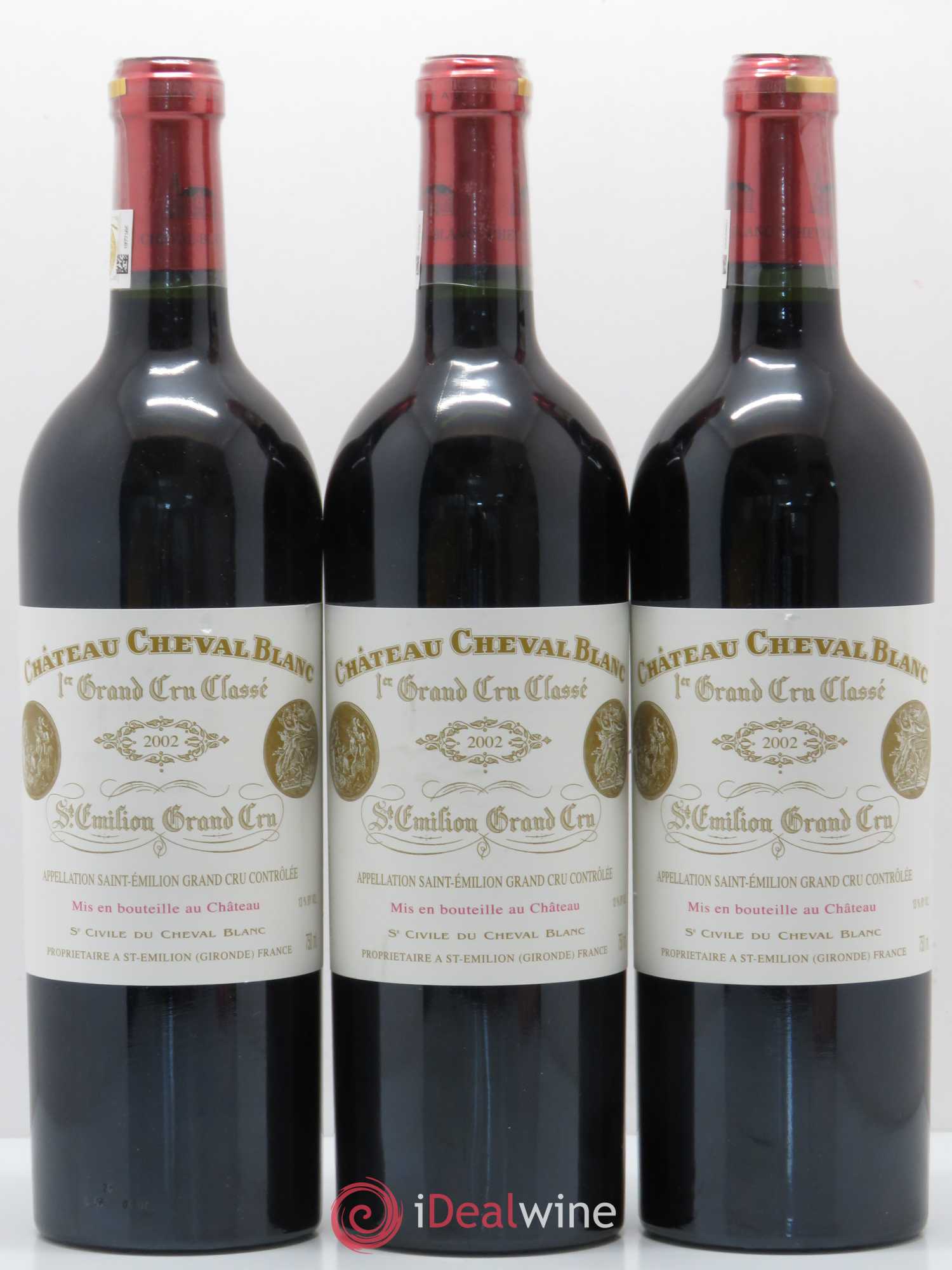 Château Cheval Blanc 1er Grand Cru Classé A 2002 - Lot de 3 bouteilles - 0