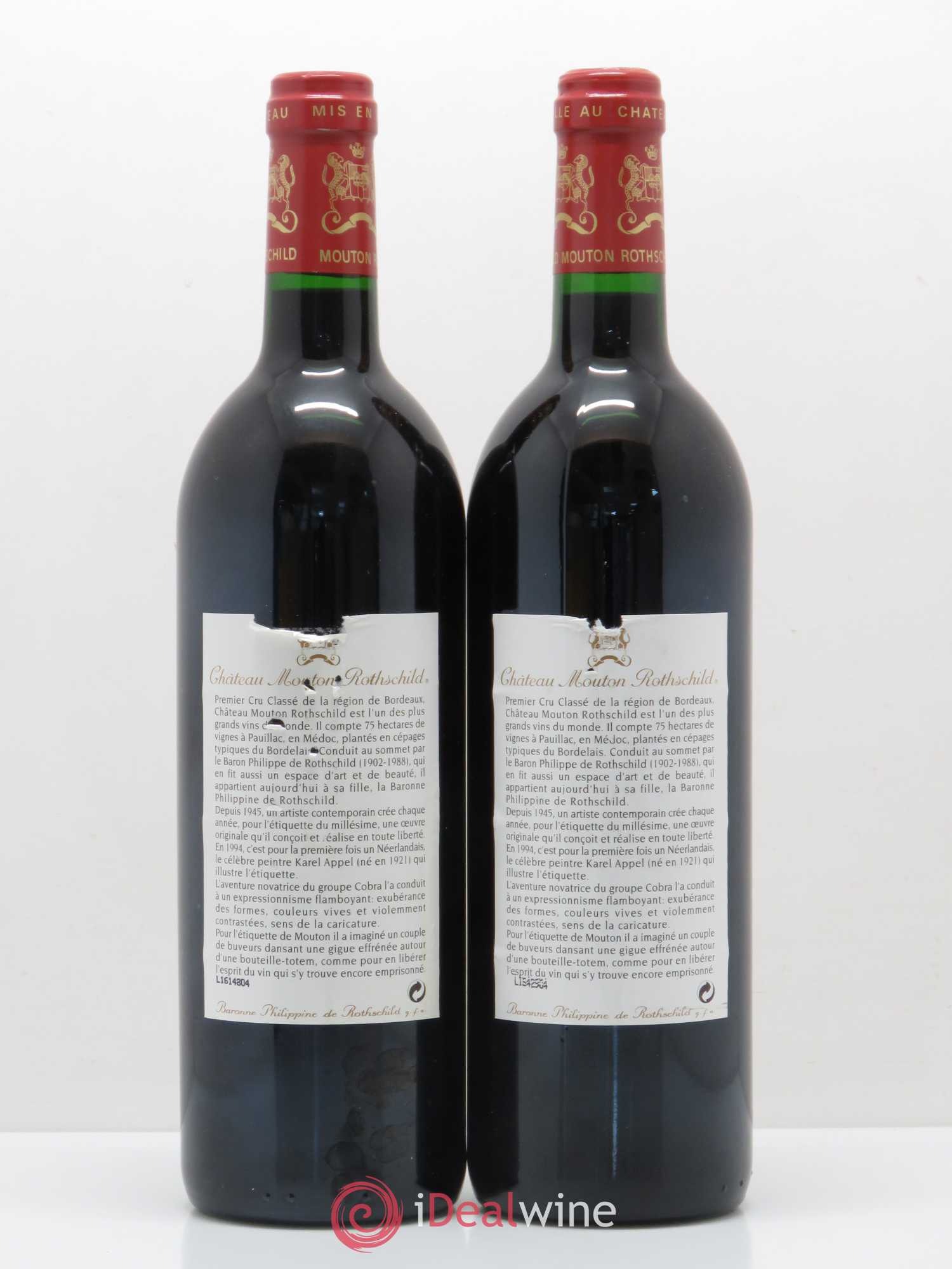 Château Mouton Rothschild 1er Grand Cru Classé 1994 - Lot de 2 bouteilles - 1
