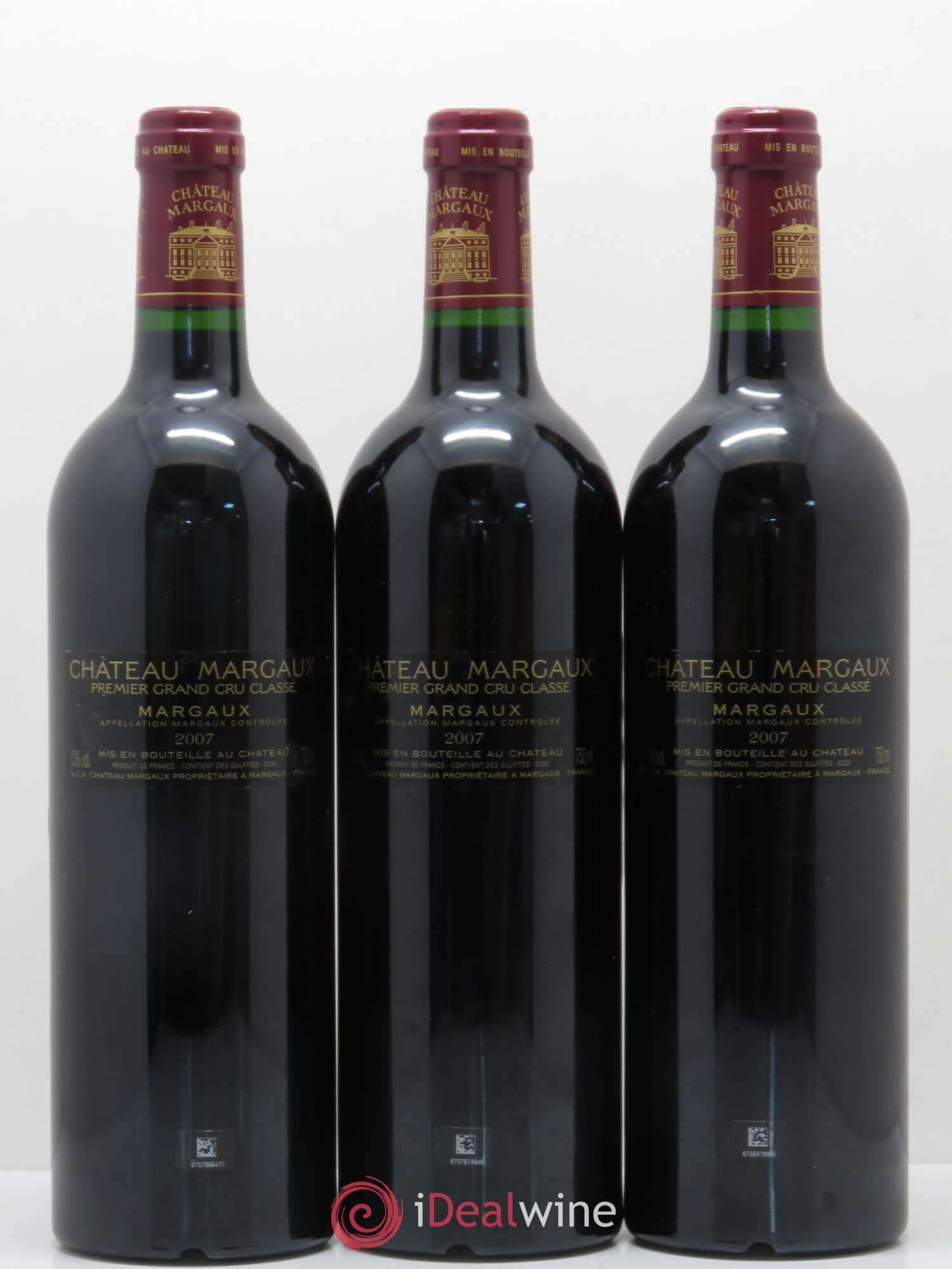 Château Margaux 1er Grand Cru Classé 2007 - Lot de 3 bouteilles - 1