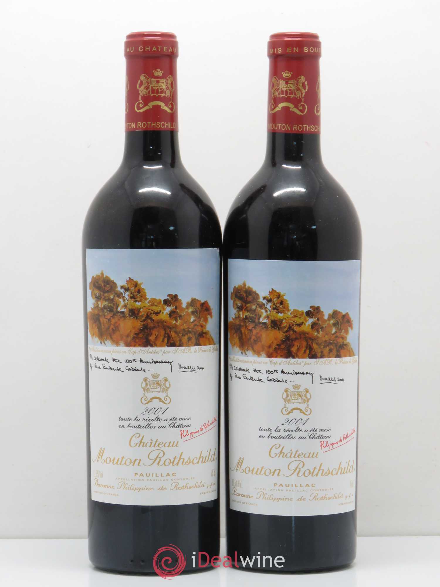 Château Mouton Rothschild 1er Grand Cru Classé 2004 - Lot de 2 bouteilles - 0