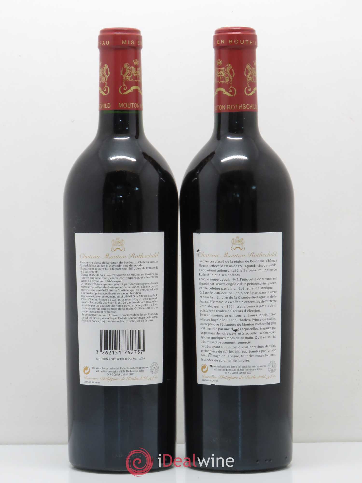 Château Mouton Rothschild 1er Grand Cru Classé 2004 - Lot de 2 bouteilles - 1