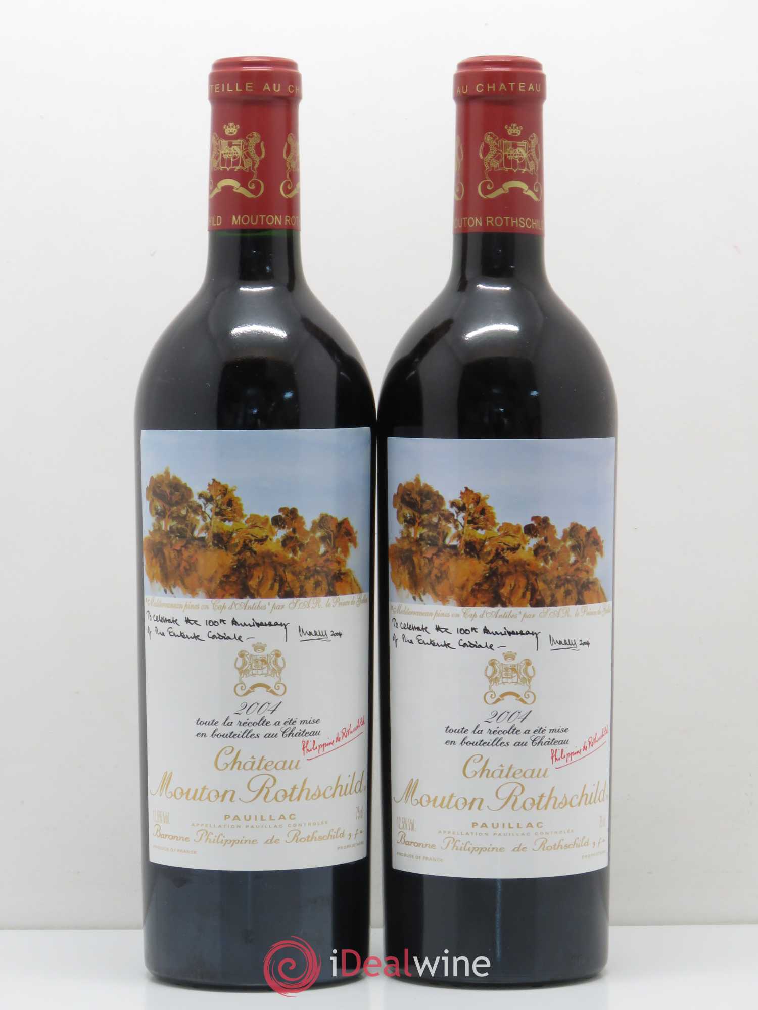 Château Mouton Rothschild 1er Grand Cru Classé 2004 - Lot de 2 bouteilles - 0