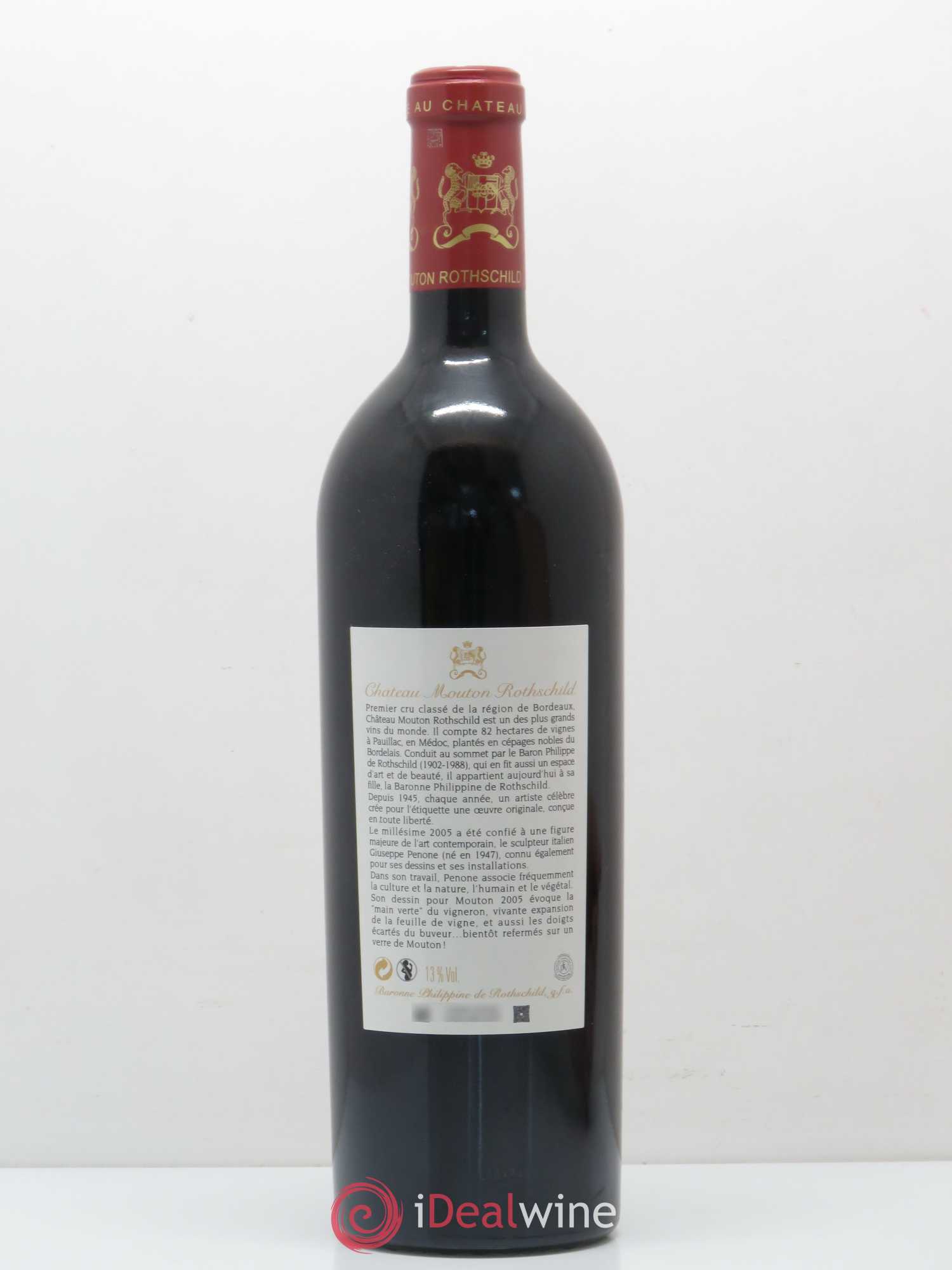 Château Mouton Rothschild 1er Grand Cru Classé 2005 - Lot de 1 bouteille - 1