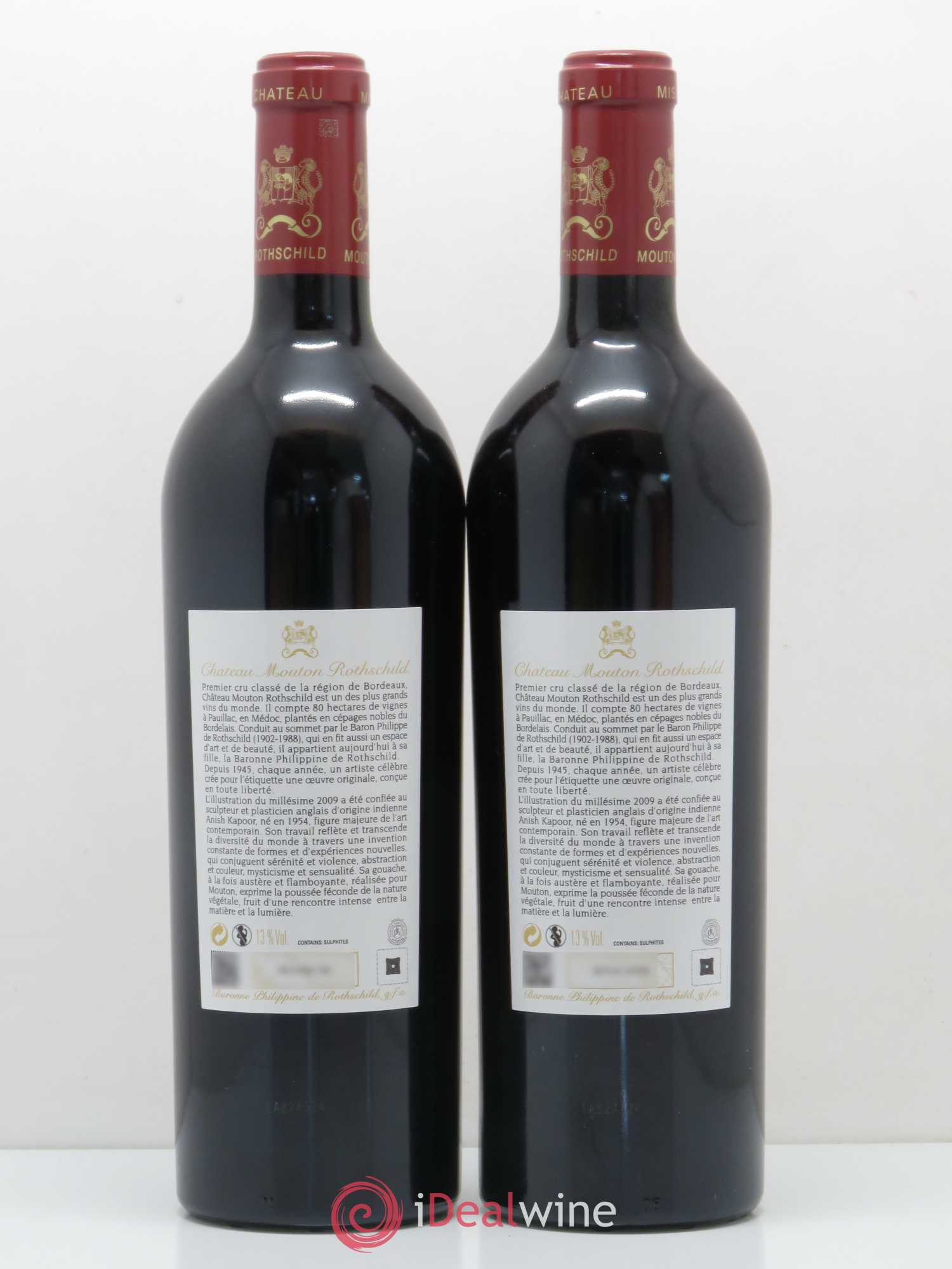 Château Mouton Rothschild 1er Grand Cru Classé 2009 - Lot de 2 bouteilles - 1