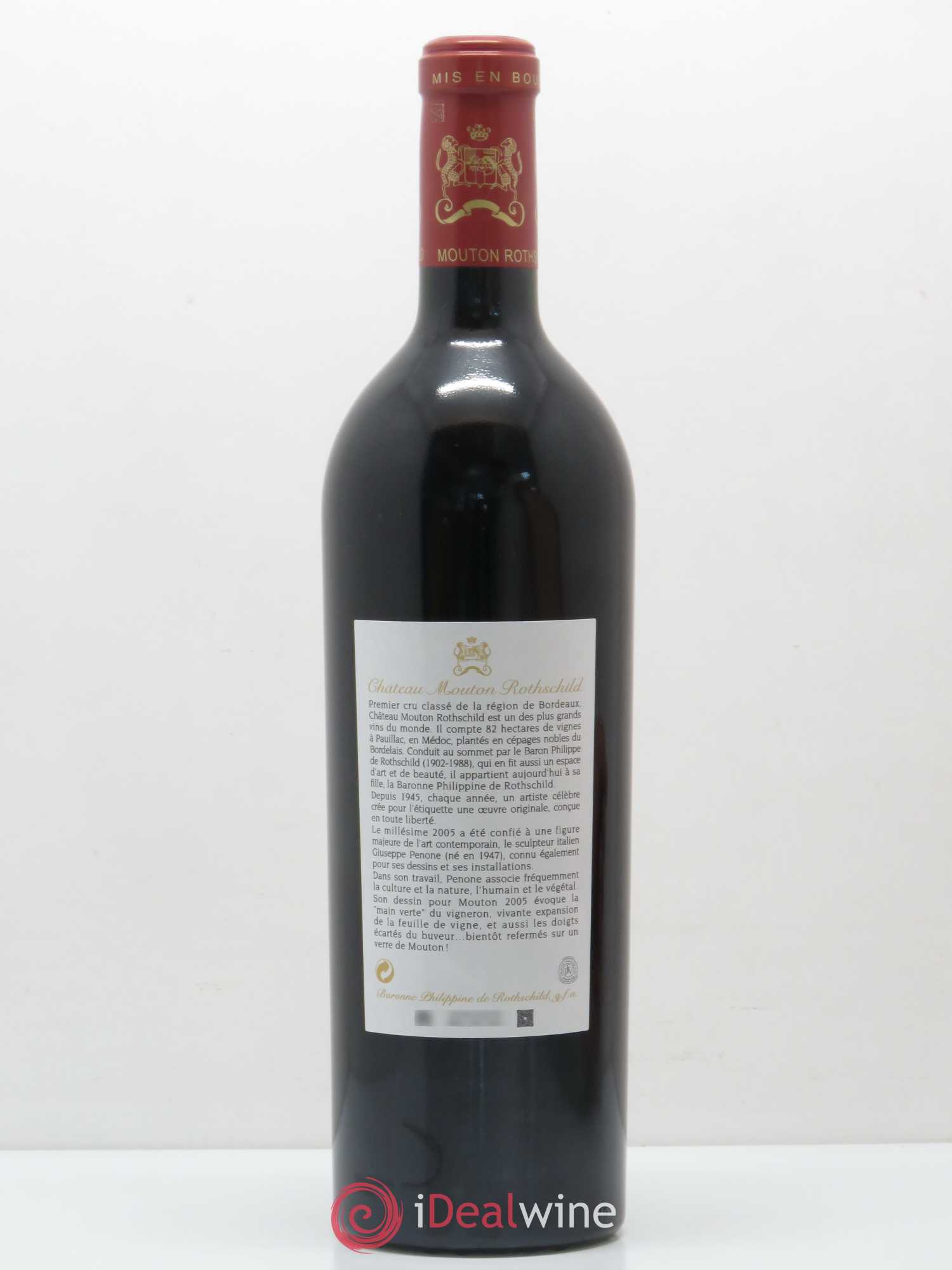 Château Mouton Rothschild 1er Grand Cru Classé 2005 - Lot de 1 bouteille - 1