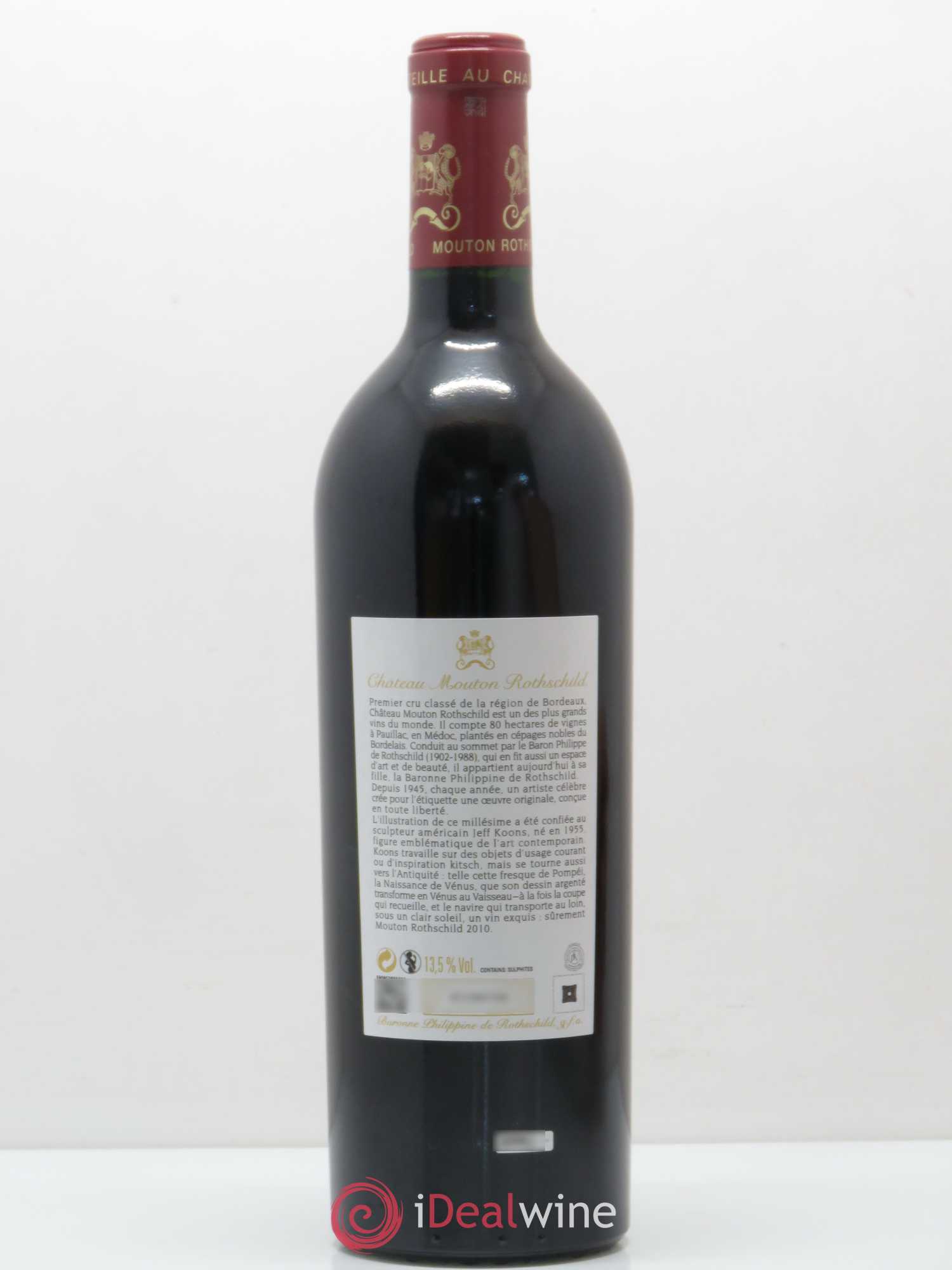 Château Mouton Rothschild 1er Grand Cru Classé 2010 - Lot de 1 bouteille - 1
