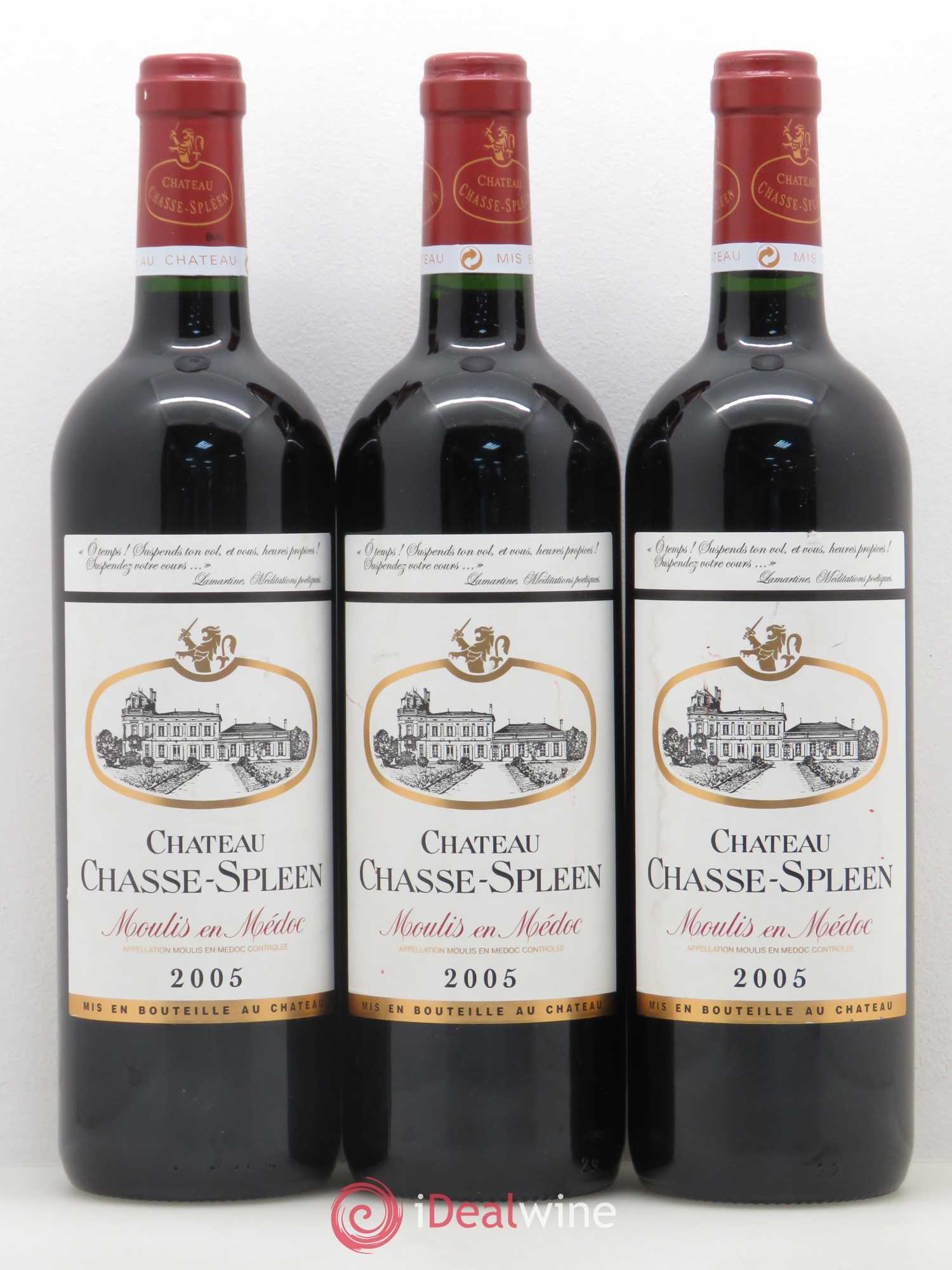 Château Chasse Spleen 2005 - Lot de 3 bouteilles - 0