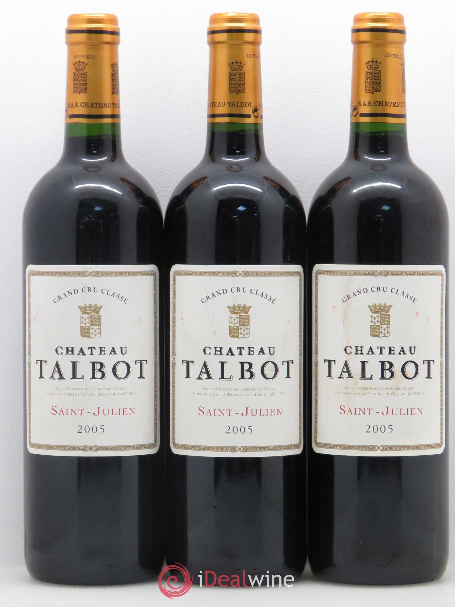 Château Talbot 4ème Grand Cru Classé 2005 - Lot de 6 bouteilles - 1