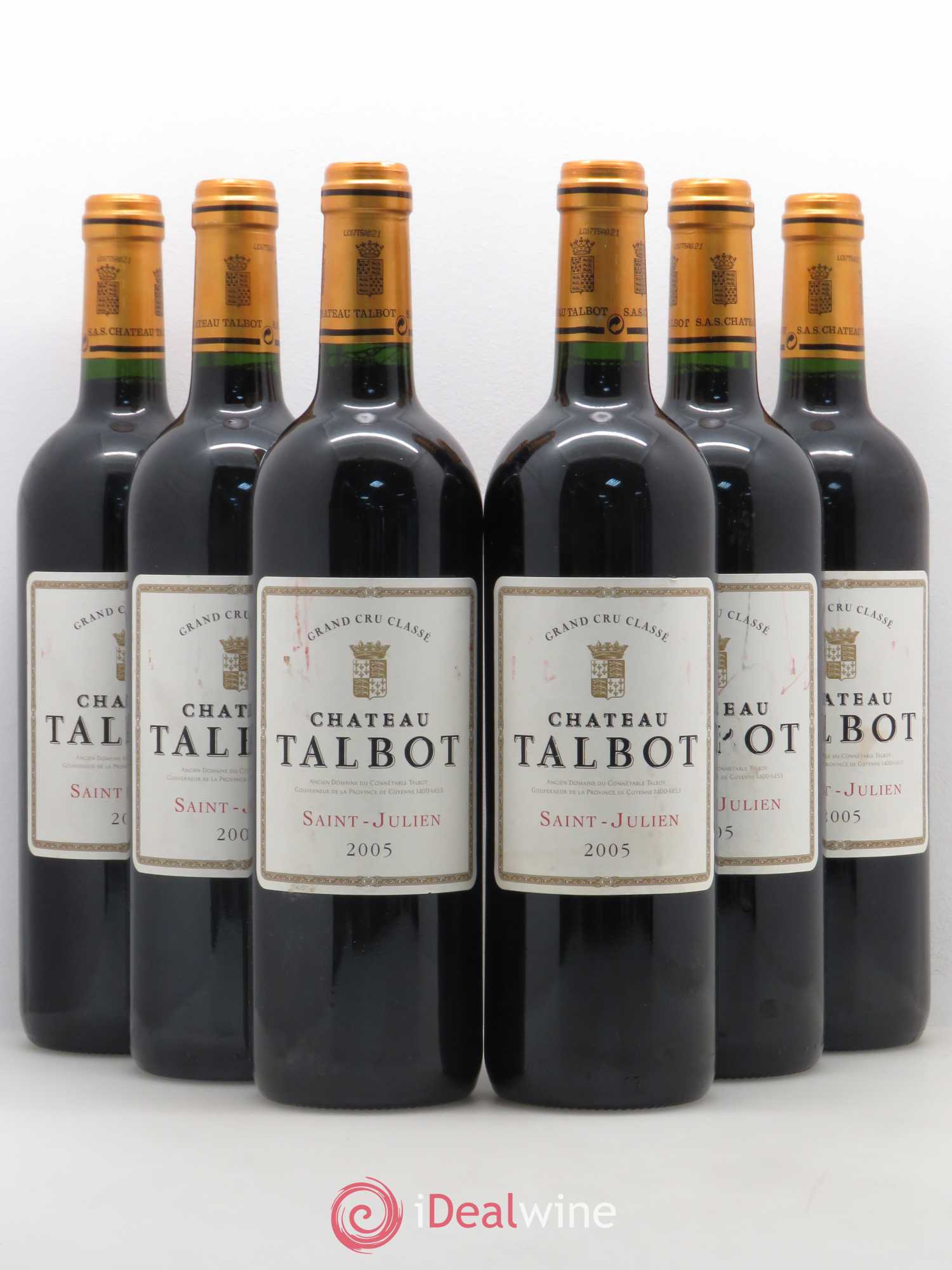 Château Talbot 4ème Grand Cru Classé 2005 - Lot de 6 bouteilles - 0