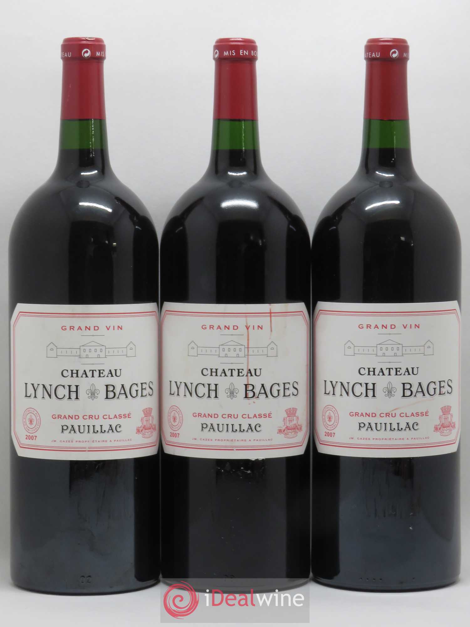Château Lynch Bages 5ème Grand Cru Classé 2007 - Lot de 3 magnums - 0