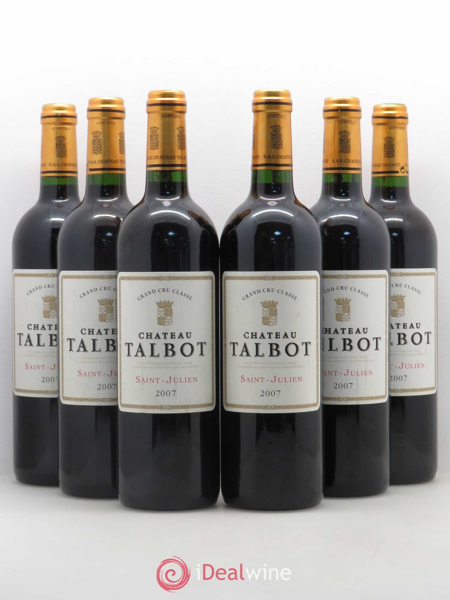 Château Talbot 4ème Grand Cru Classé 2007 - Lot de 6 bouteilles - 0