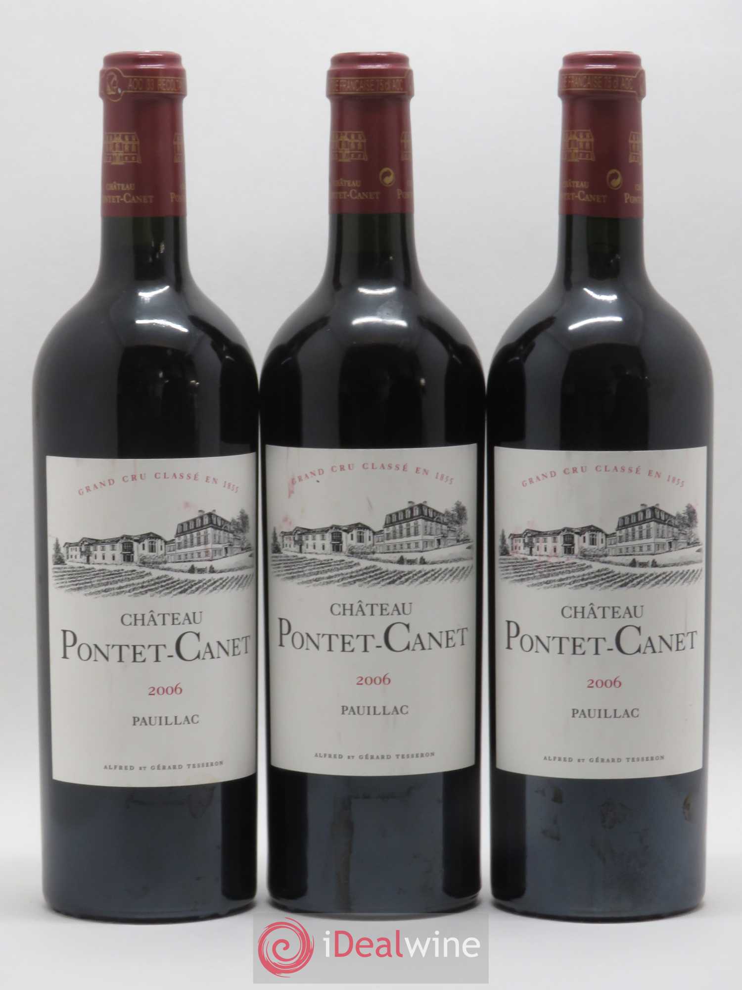 Château Pontet Canet 5ème Grand Cru Classé 2006 - Lot de 3 bouteilles - 0
