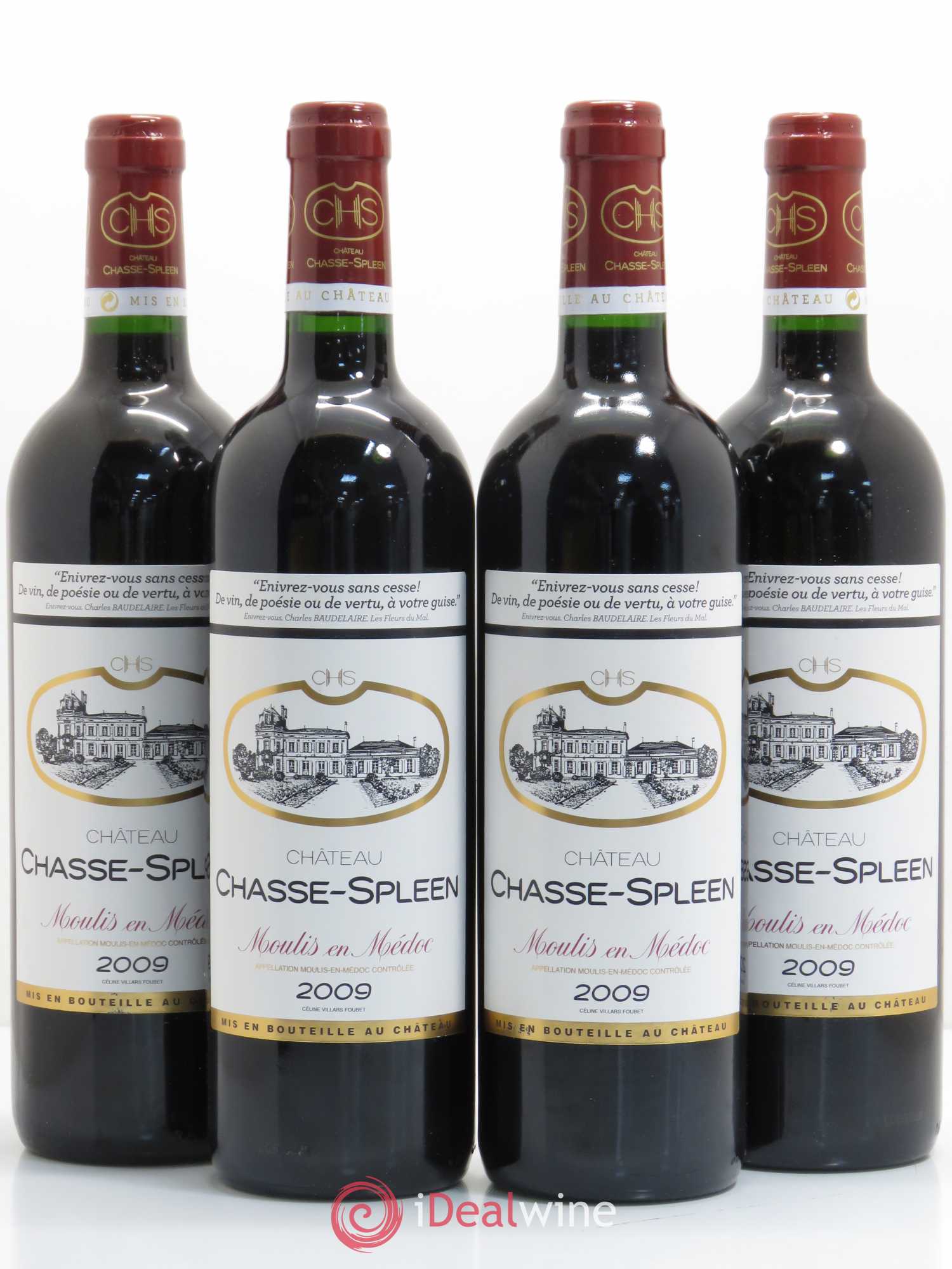 Château Chasse Spleen 2009 - Lot de 4 bouteilles - 0